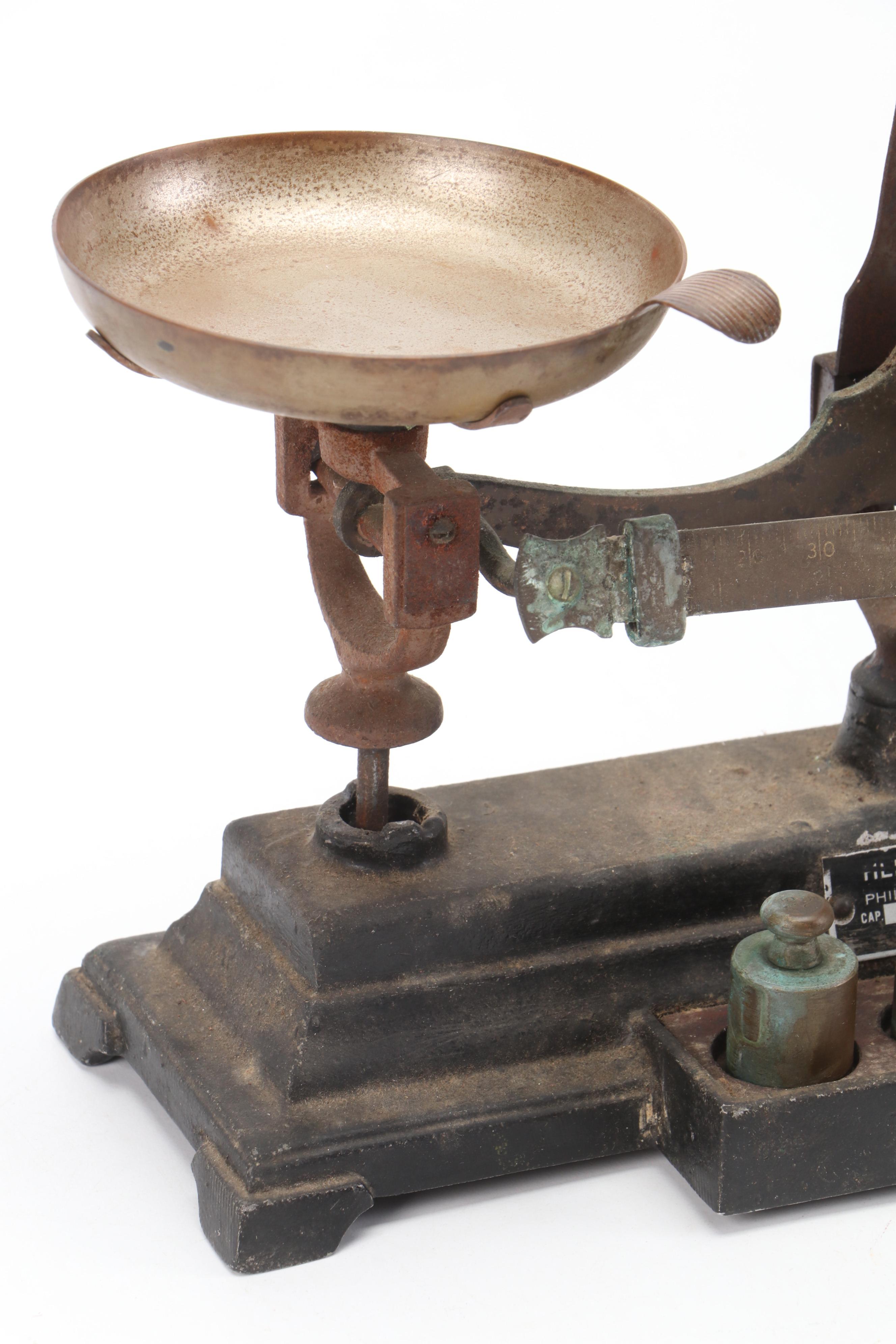 Henry Troemner  Cast Iron Apothecary Balancing Scale with Weights