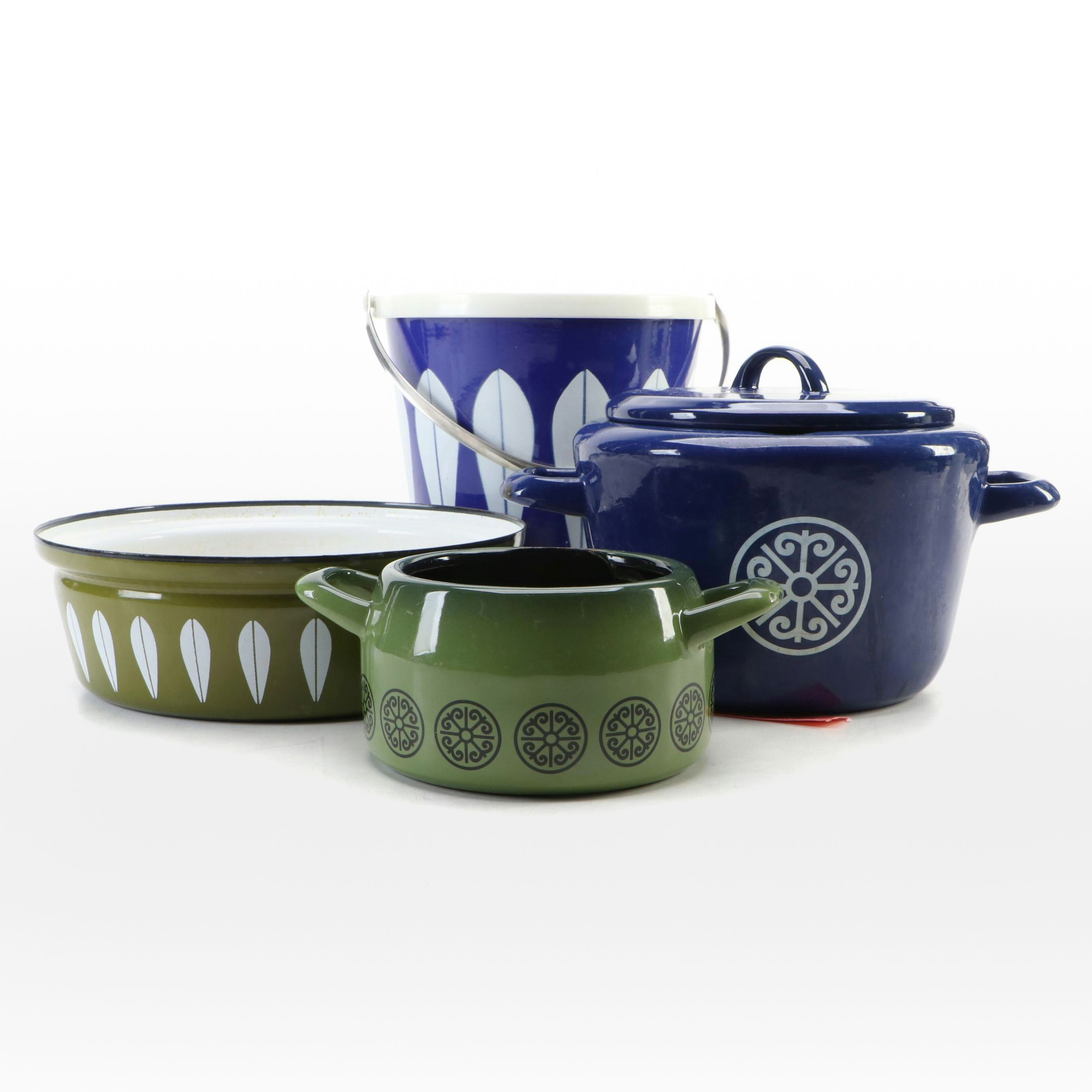 Cathrineholm "Lotus" Enameled Cast Iron Baking Dish with More Enamelware