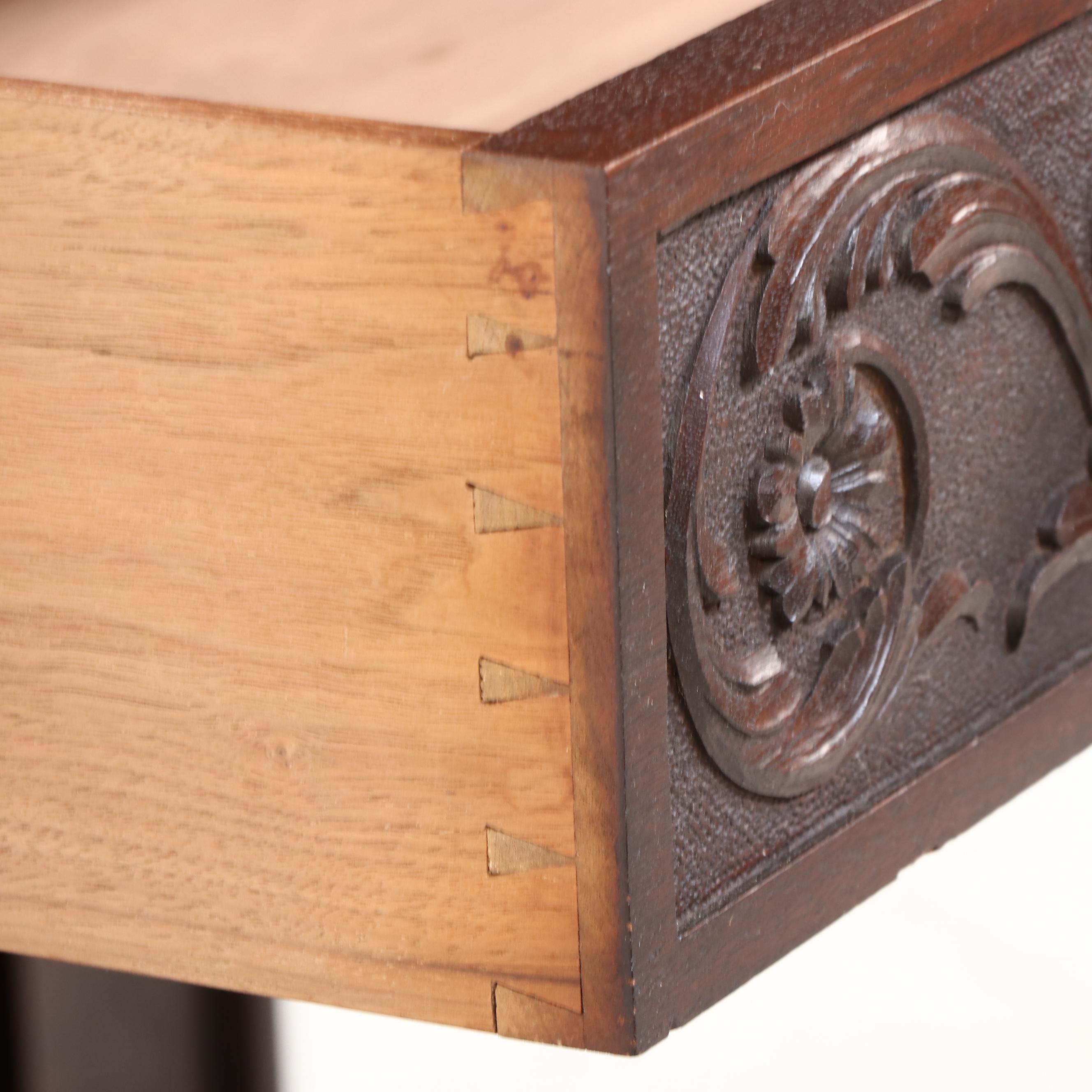 John Scott Bradstreet for Hovey C. Clarke Carved Walnut Court Cupboard, 1909