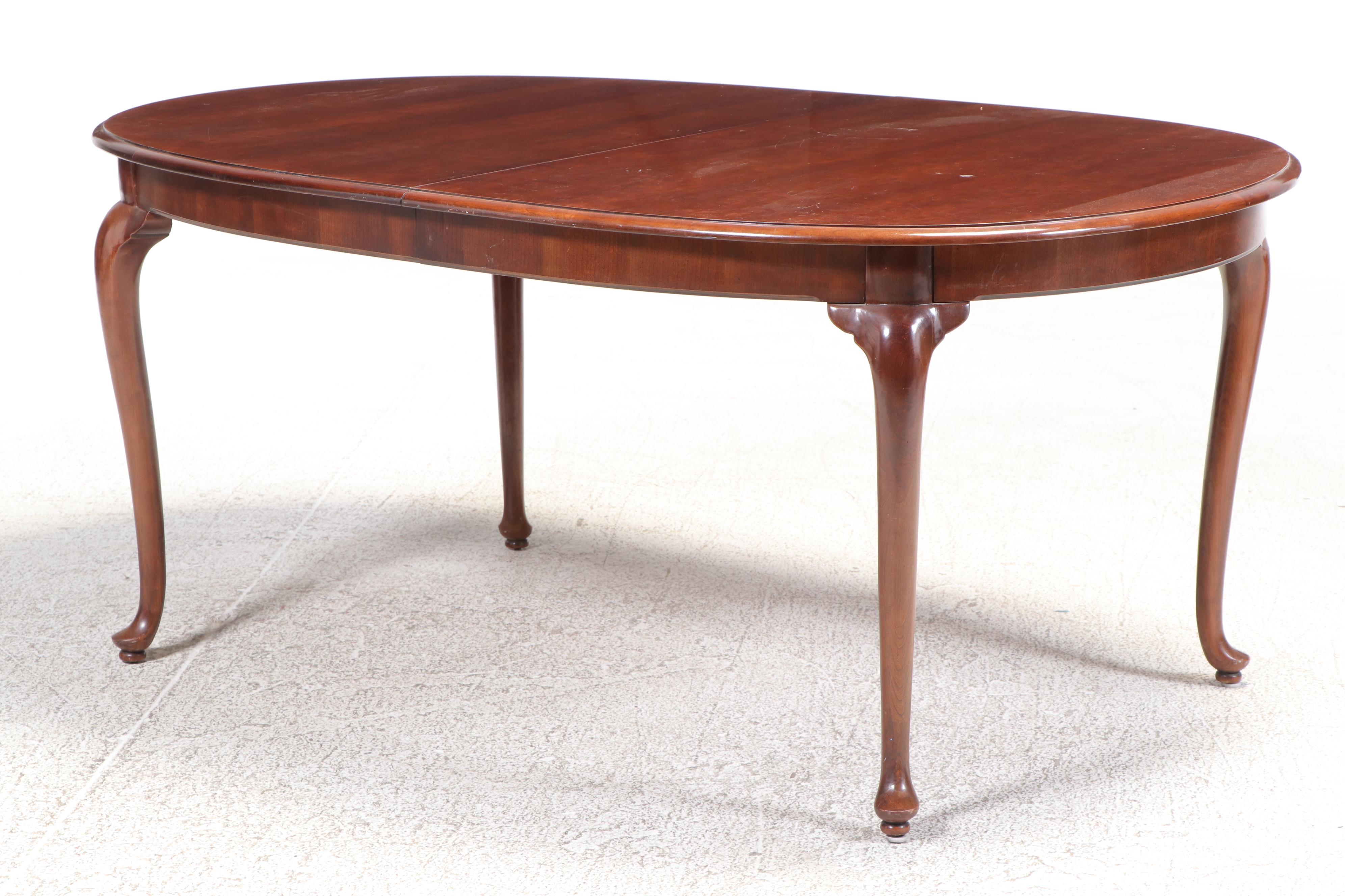 Seven-Piece Cherrywood and Walnut Dining Set, Incl. Thomasville