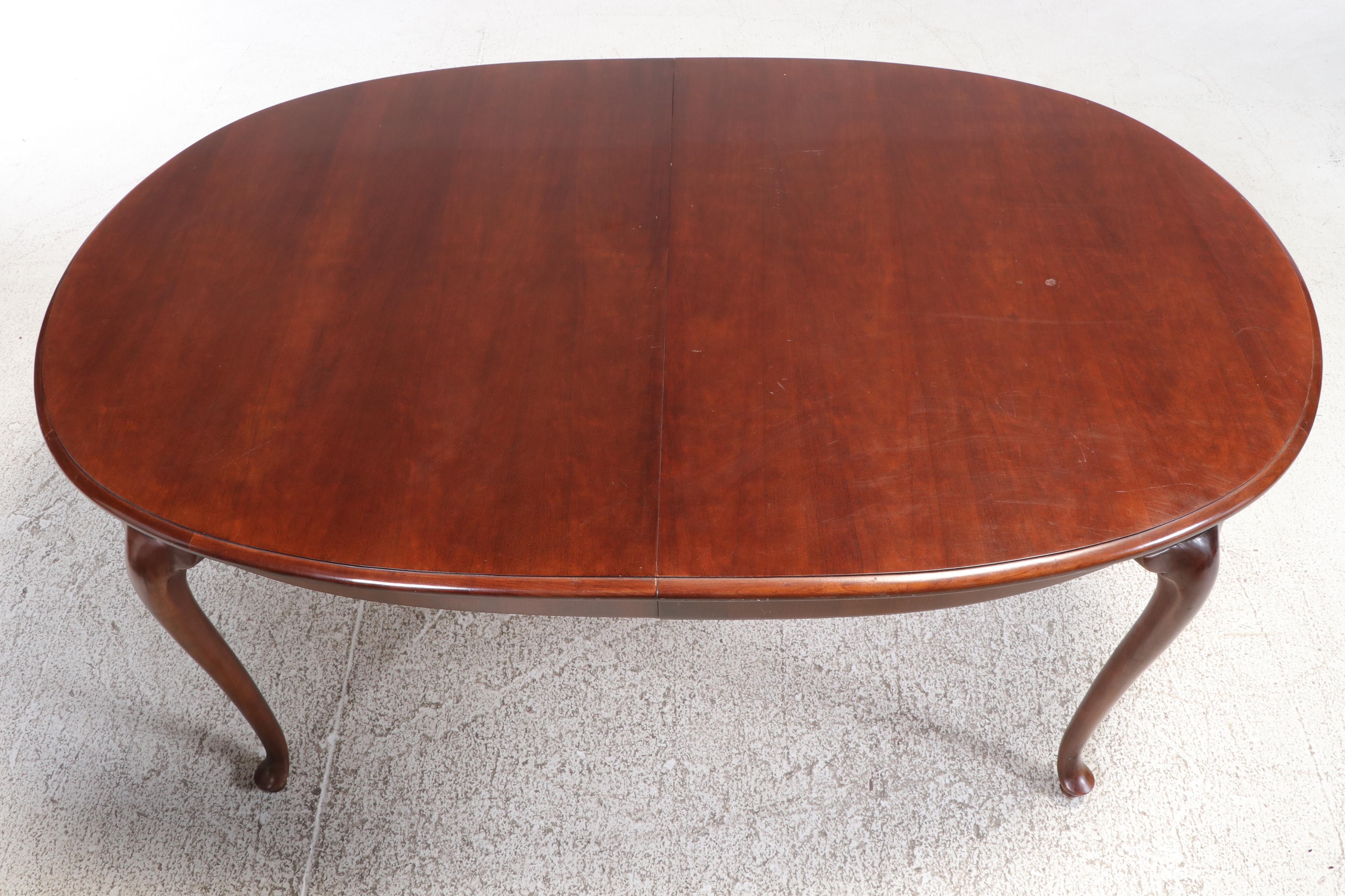 Seven-Piece Cherrywood and Walnut Dining Set, Incl. Thomasville