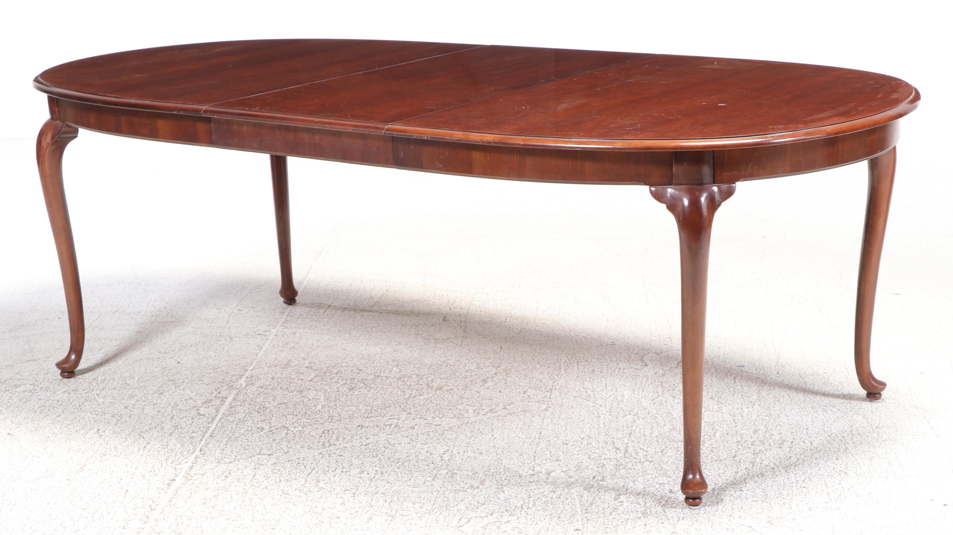 Seven-Piece Cherrywood and Walnut Dining Set, Incl. Thomasville