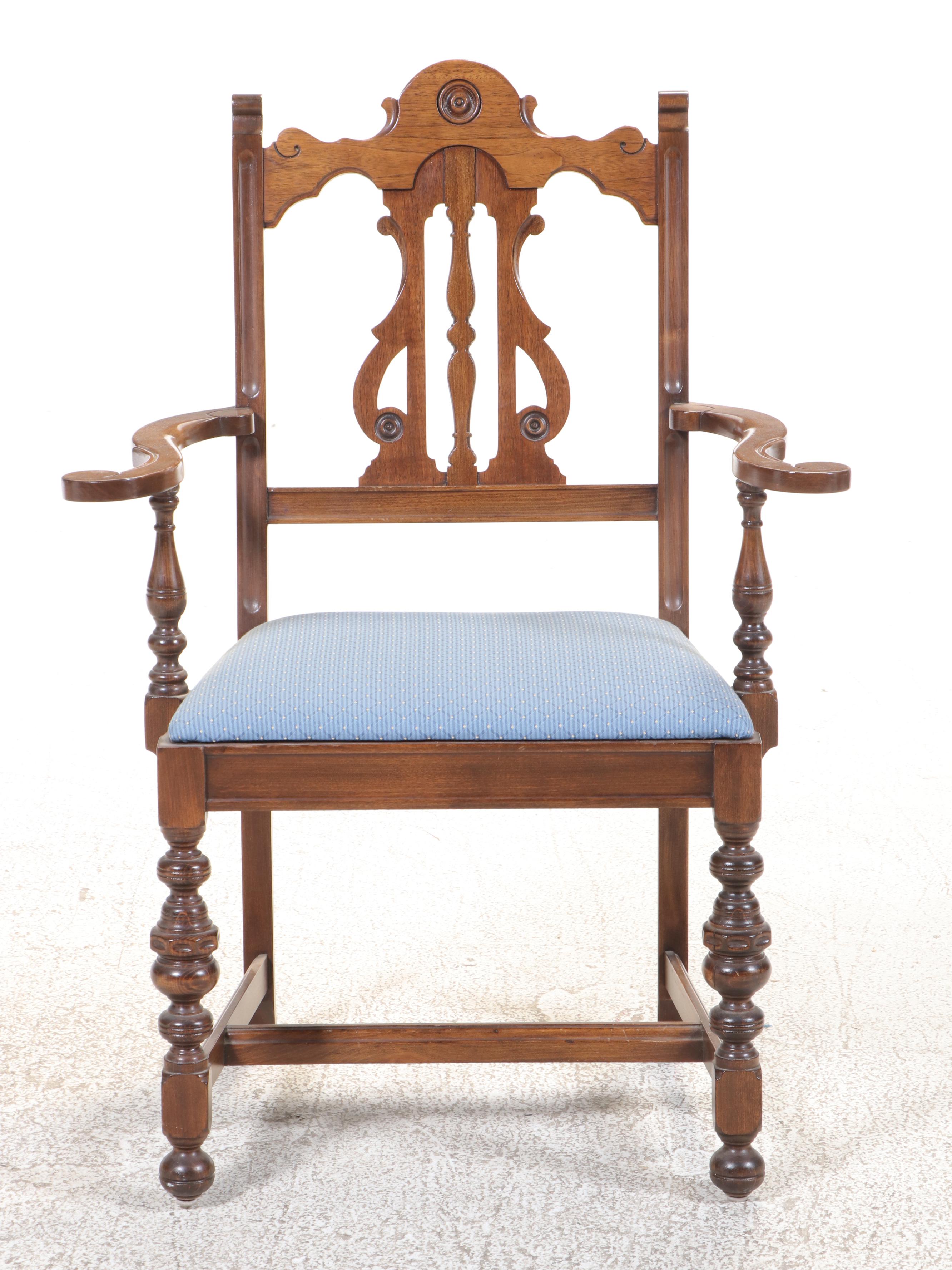 Seven-Piece Cherrywood and Walnut Dining Set, Incl. Thomasville