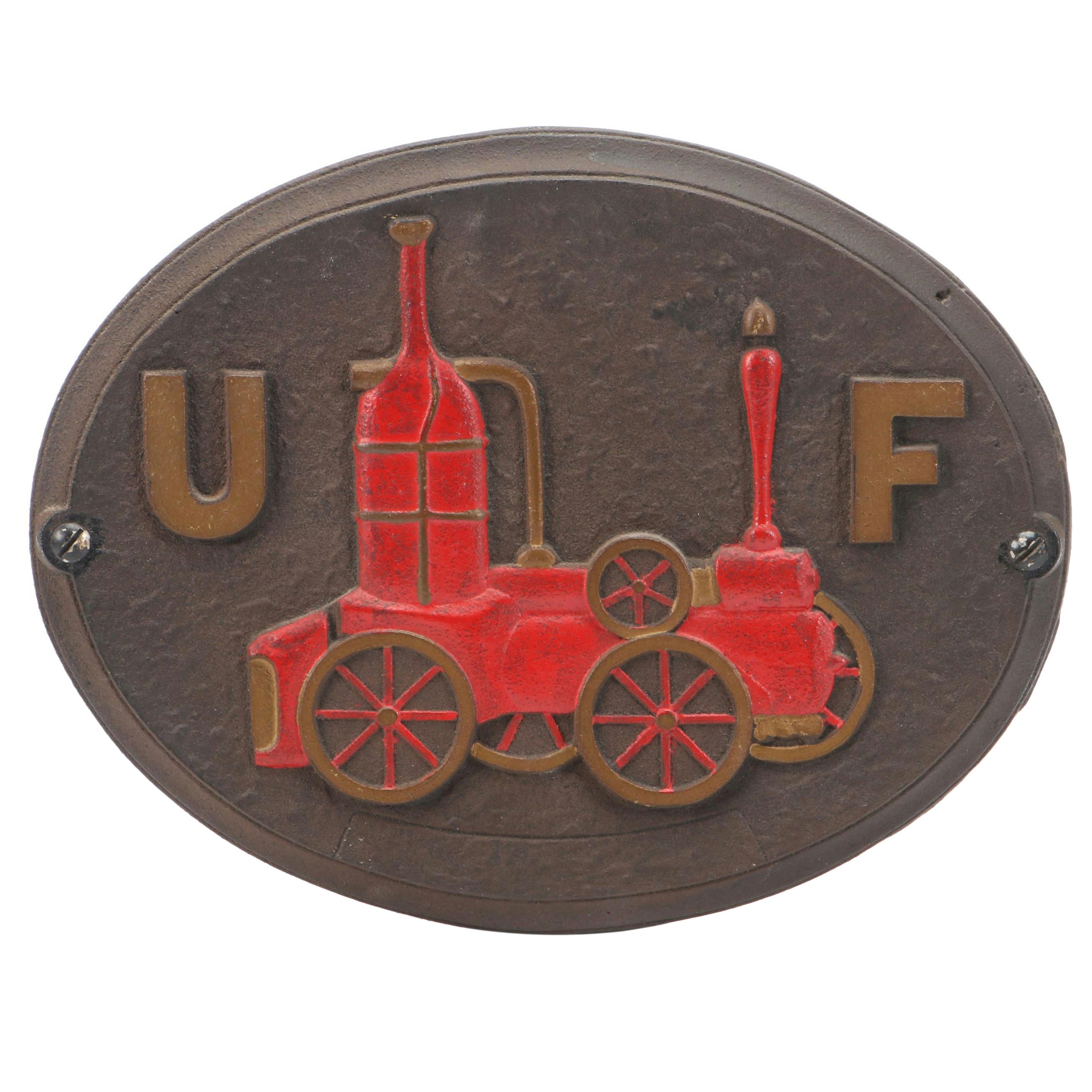 United Firemen's Insurance Company Cast Iron Plaque