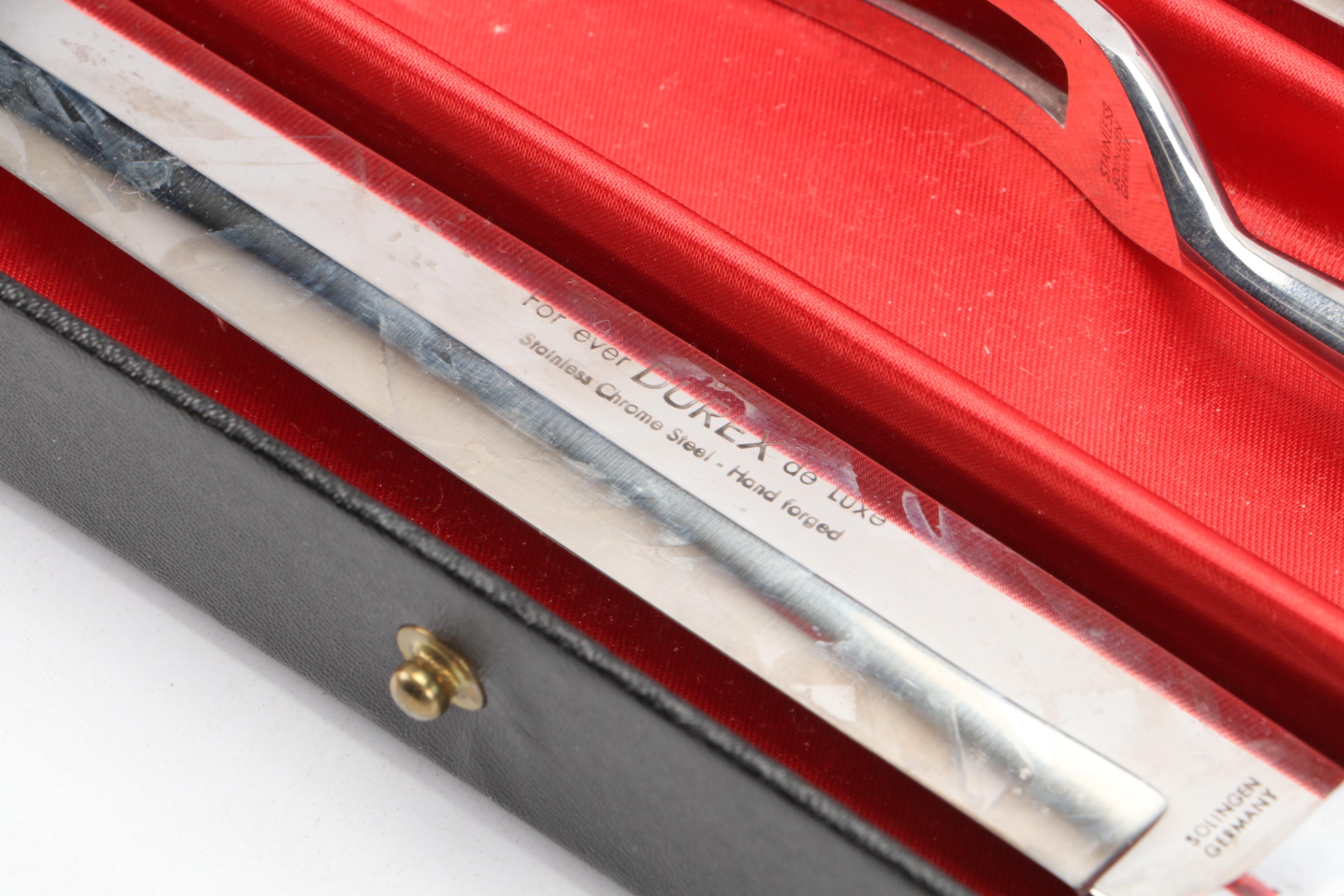 Hand Forged Durex De Luxe Stainless Chrome Steel Carving Set