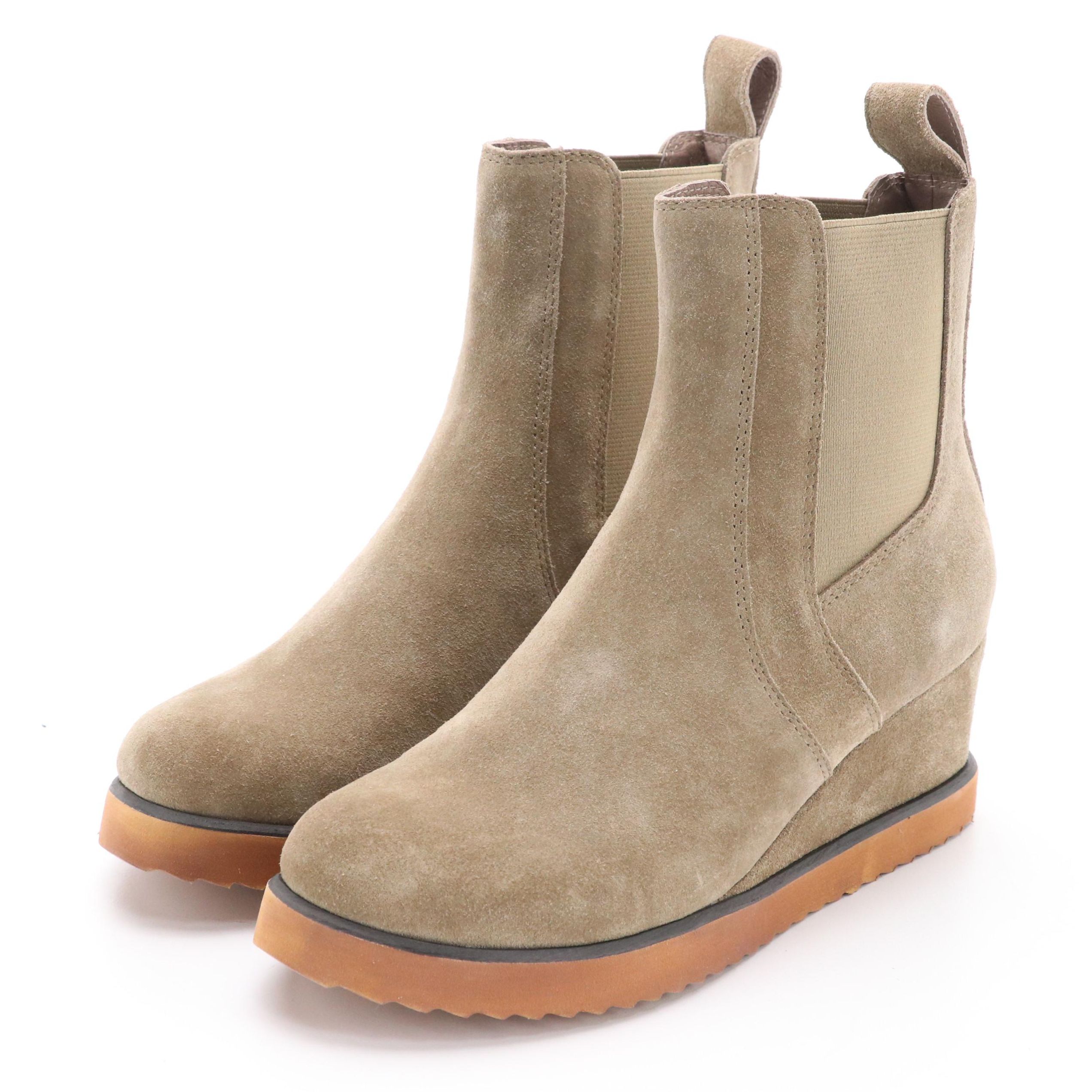 Chocolat Blu Marcy Wedge Ankle Boots in Leather