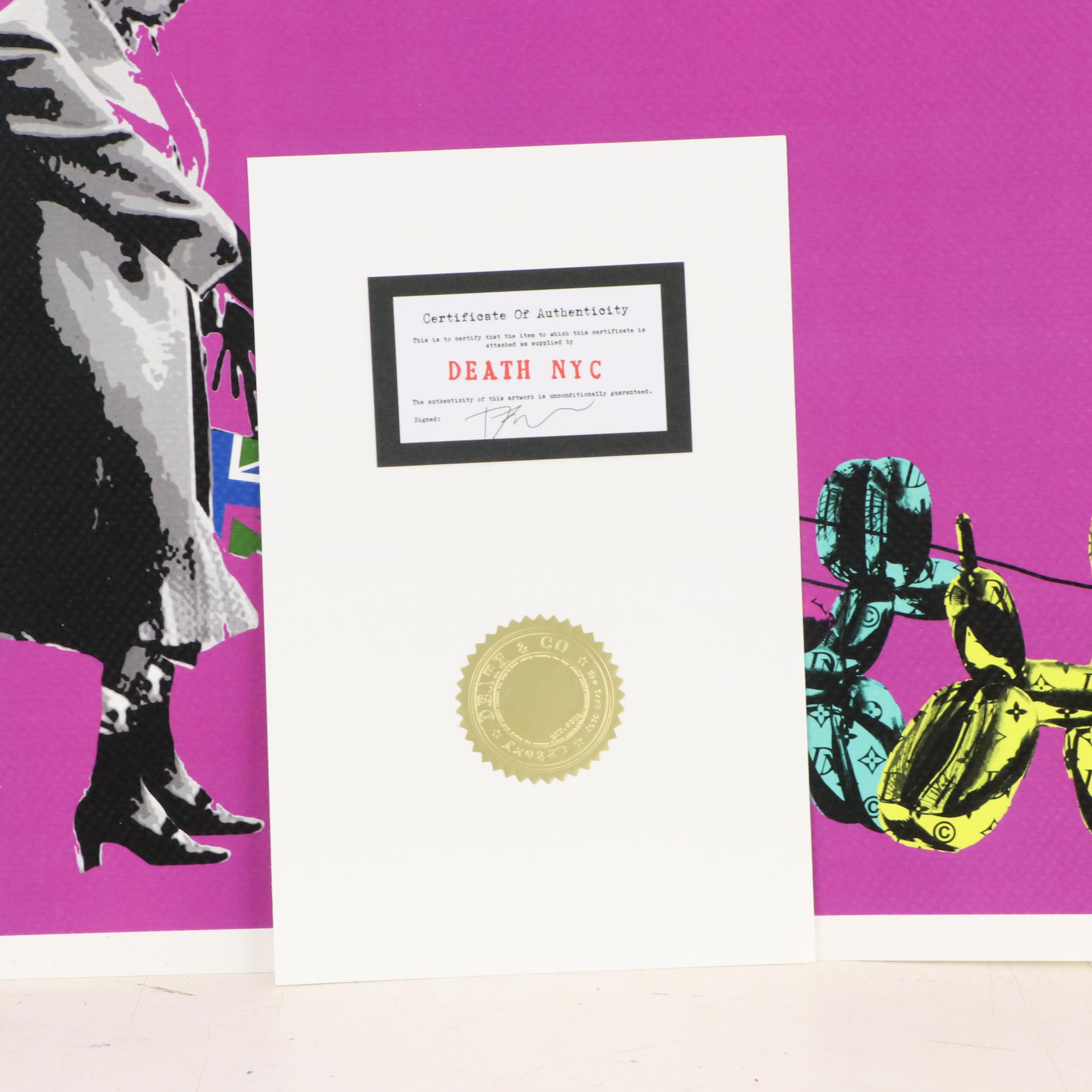 Death NYC Graphic Digital Print Featuring Queen Elizabeth and Jeff Koons