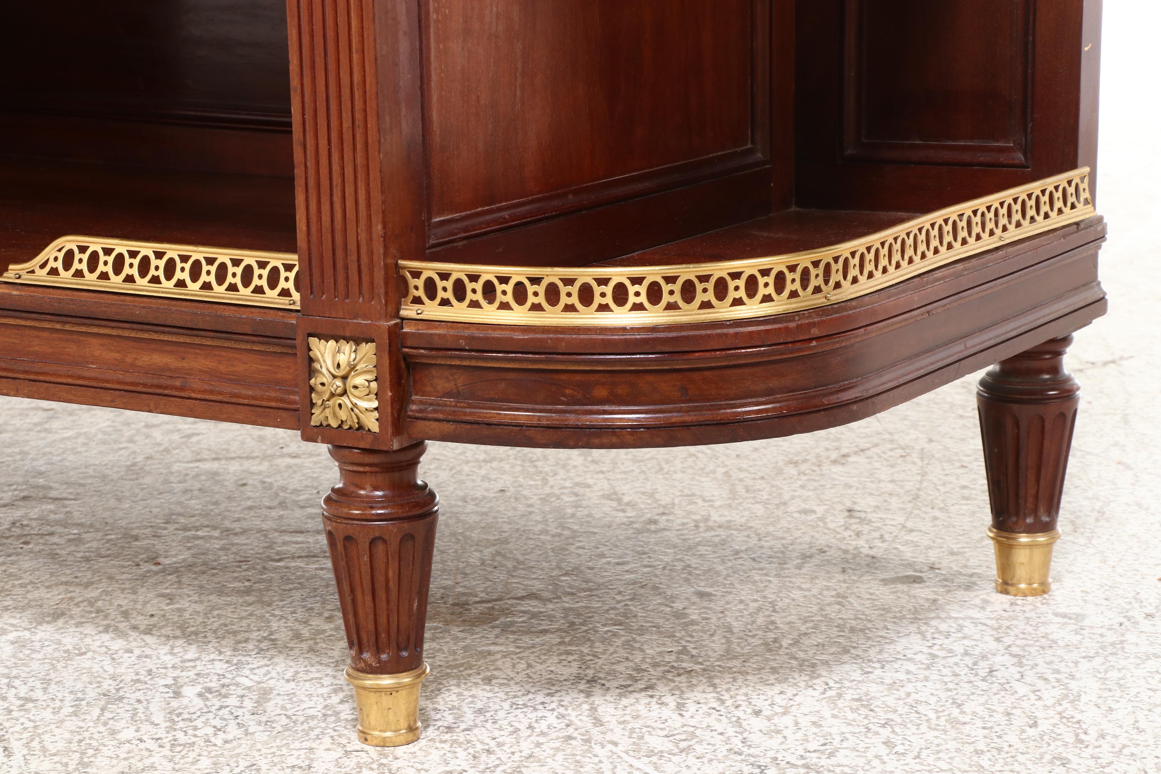 Leglas-Maurice Gilt Brass-Mounted Mahogany and Breccia Violetta Marble Buffet