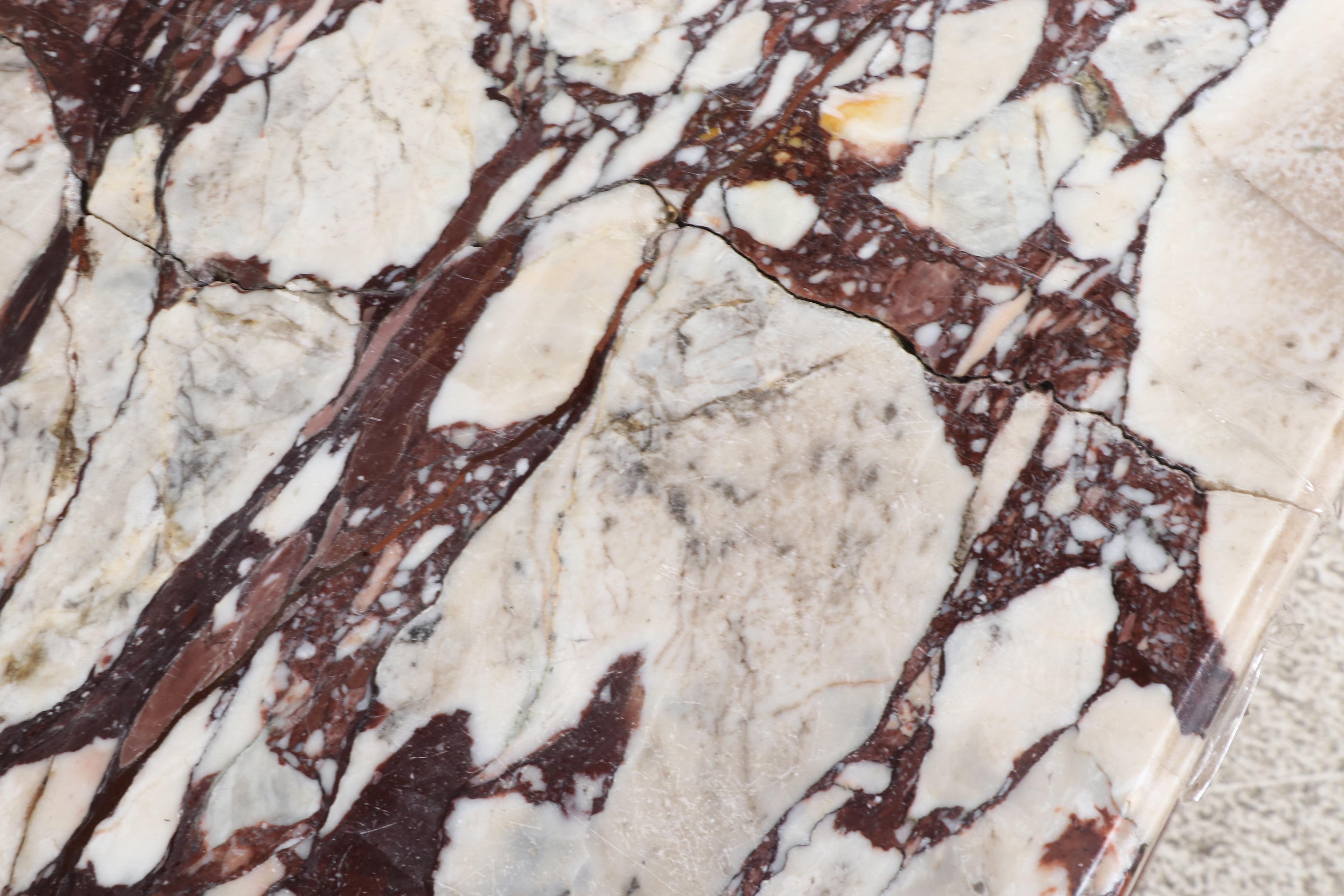 Leglas-Maurice Gilt Brass-Mounted Mahogany and Breccia Violetta Marble Buffet