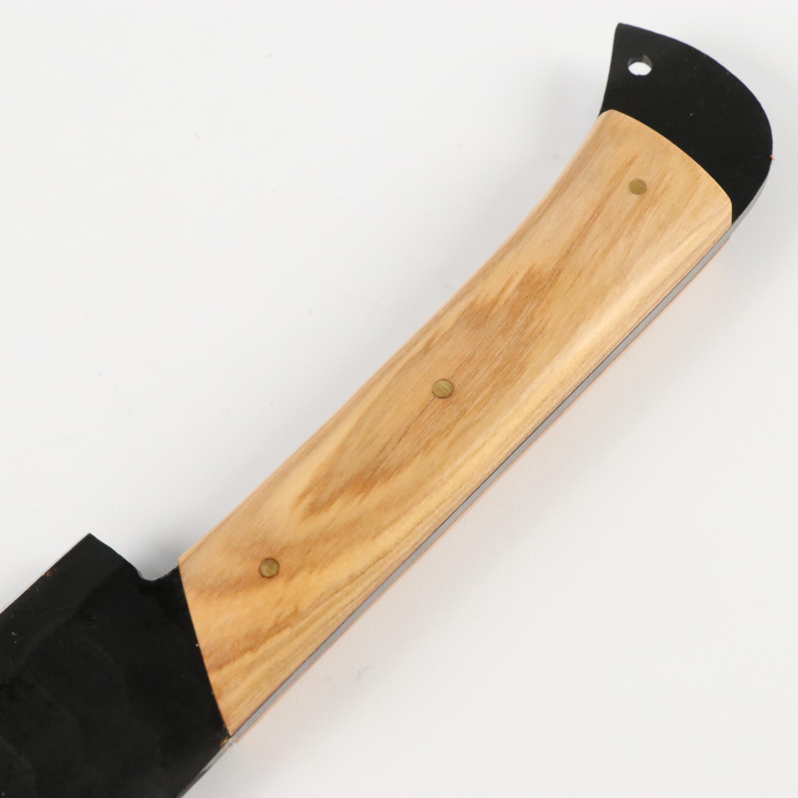 Black Steel and Wooden Handled Chef's Knife Set with Knife Roll