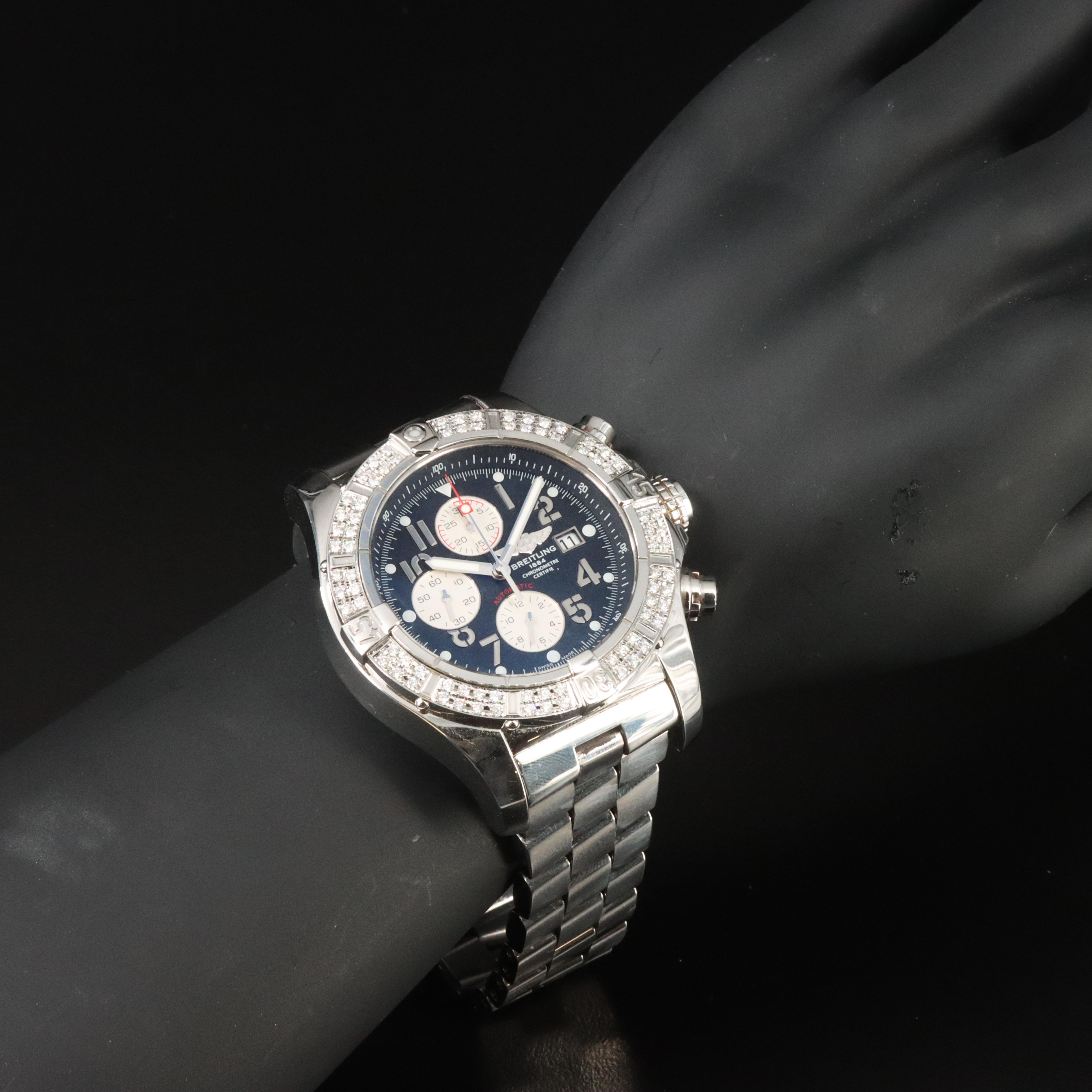 2010 Breitling Super Avenger Custom 1.40 CTW Diamond Watch