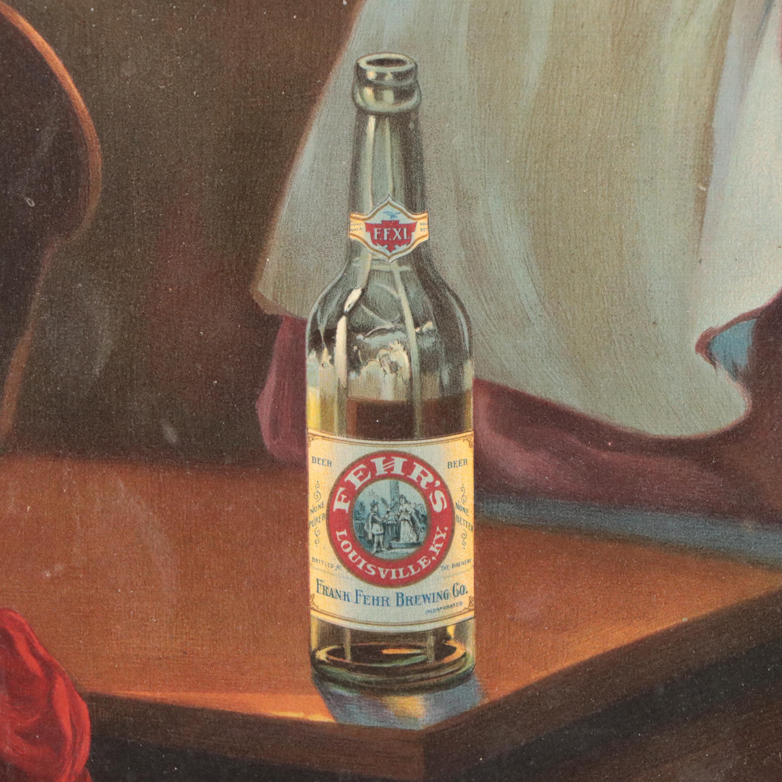 Frank Fehr Brewing Company Metal Advertising Sign, Mid-20th Century