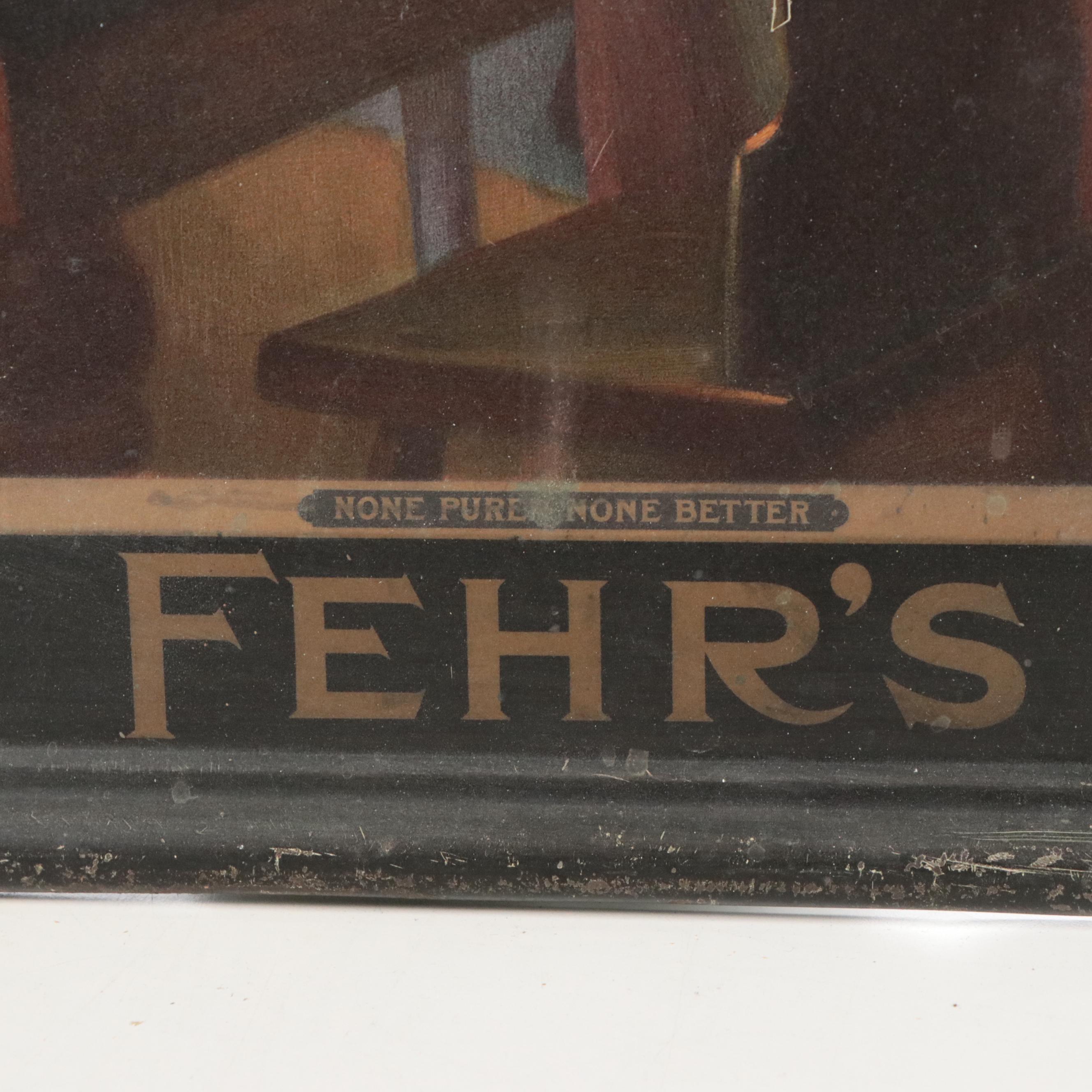 Frank Fehr Brewing Company Metal Advertising Sign, Mid-20th Century