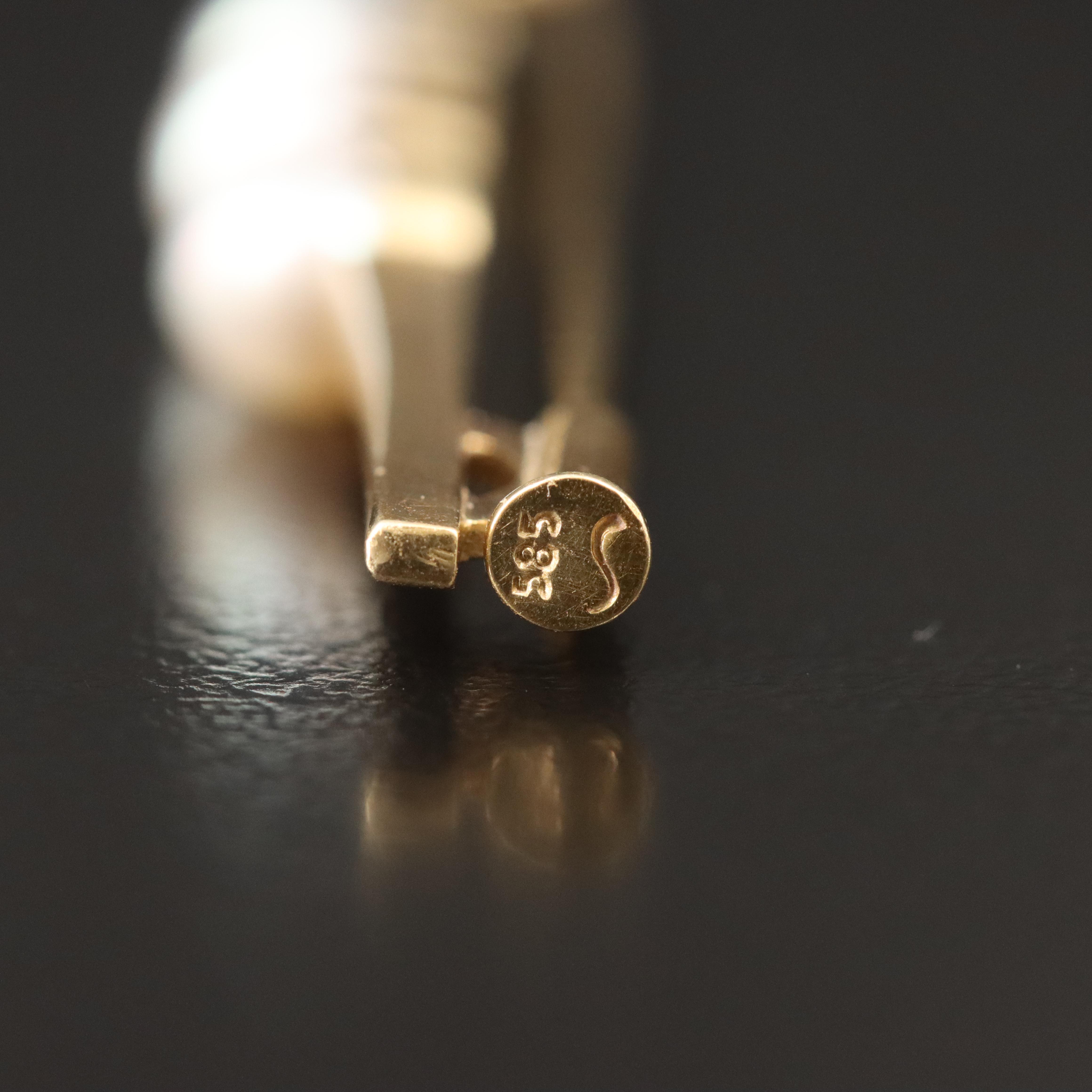 Victorian 14K Pearl and Diamond Bar Brooch