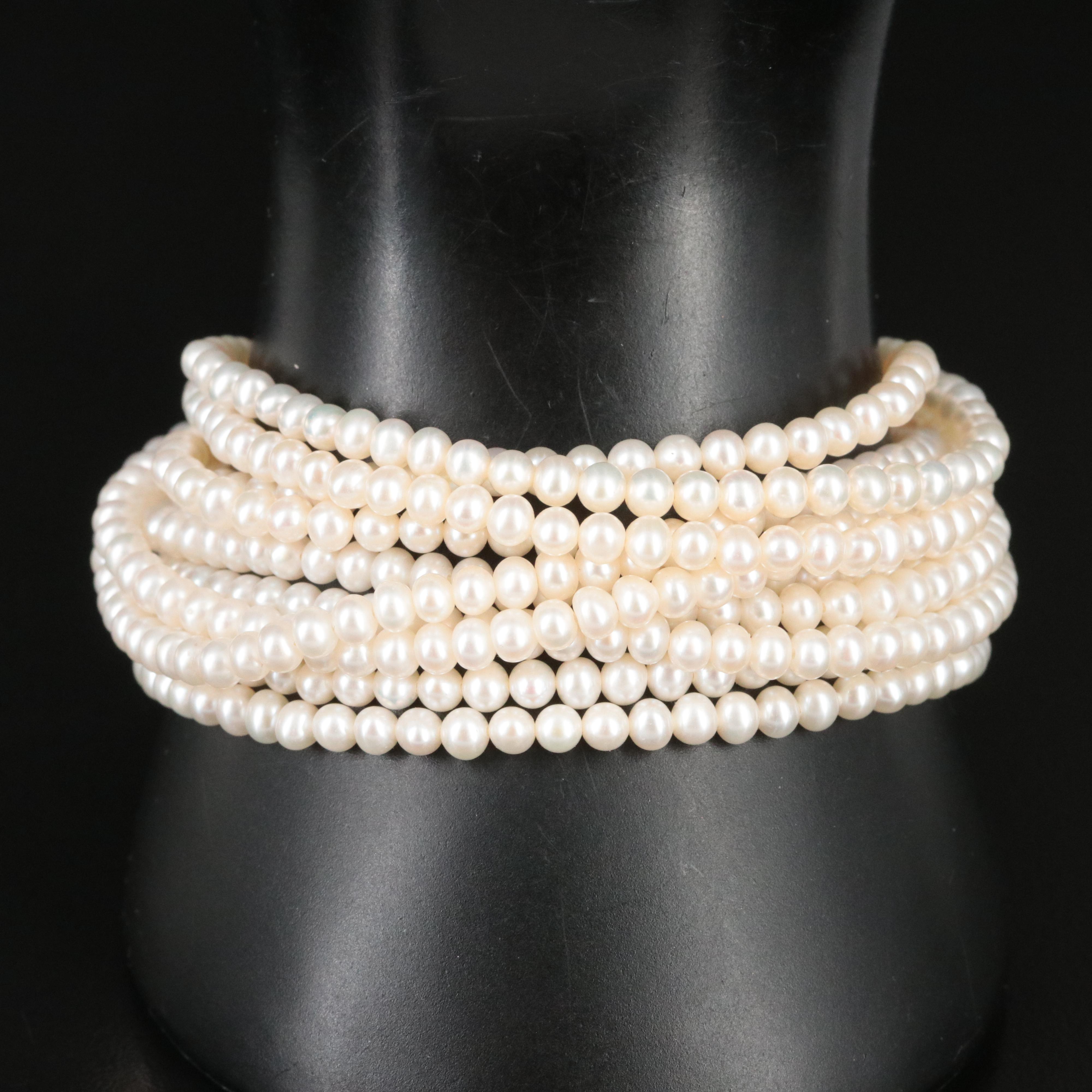 Tiffany & Co. Sterling Multi Strand Pearl Bracelet