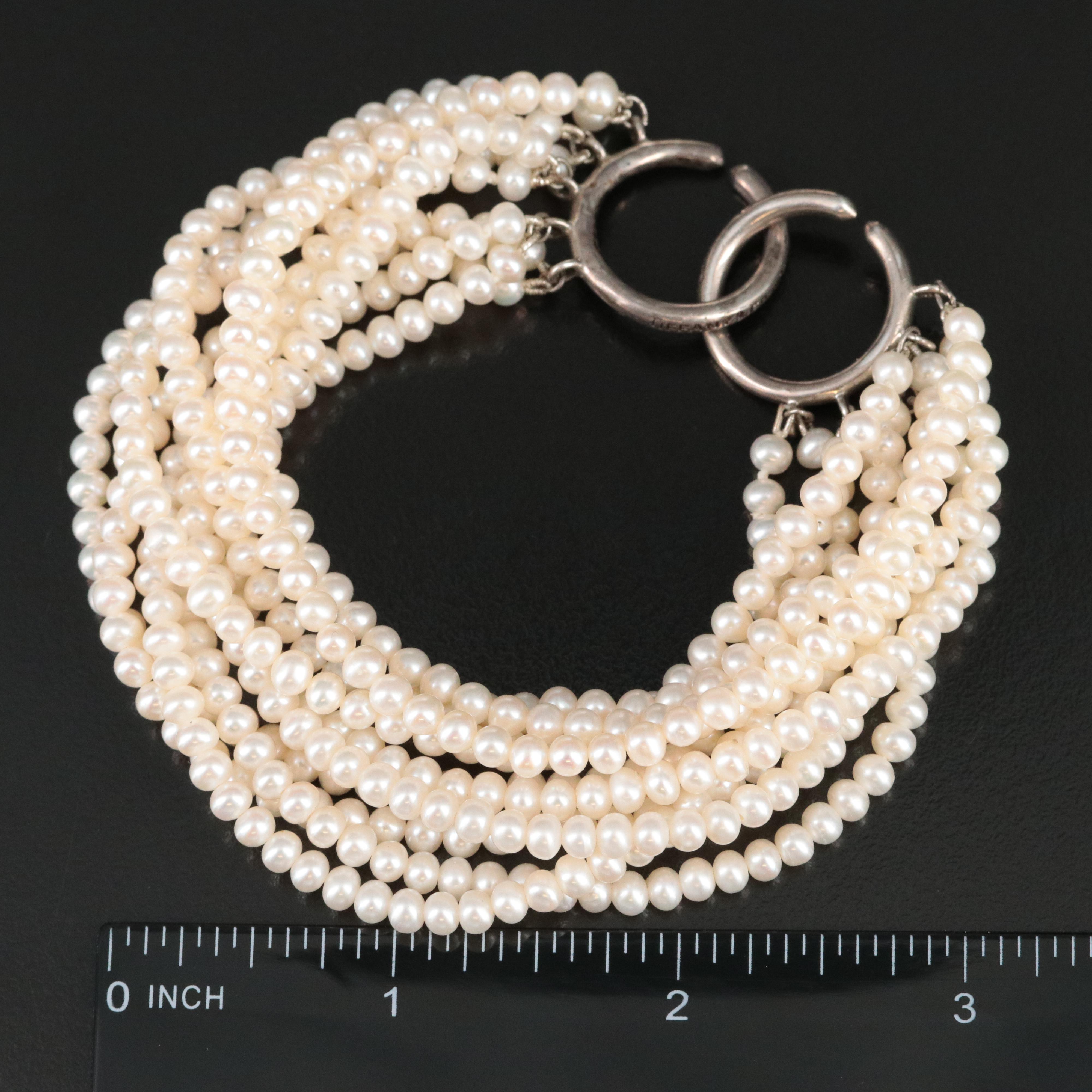 Tiffany & Co. Sterling Multi Strand Pearl Bracelet