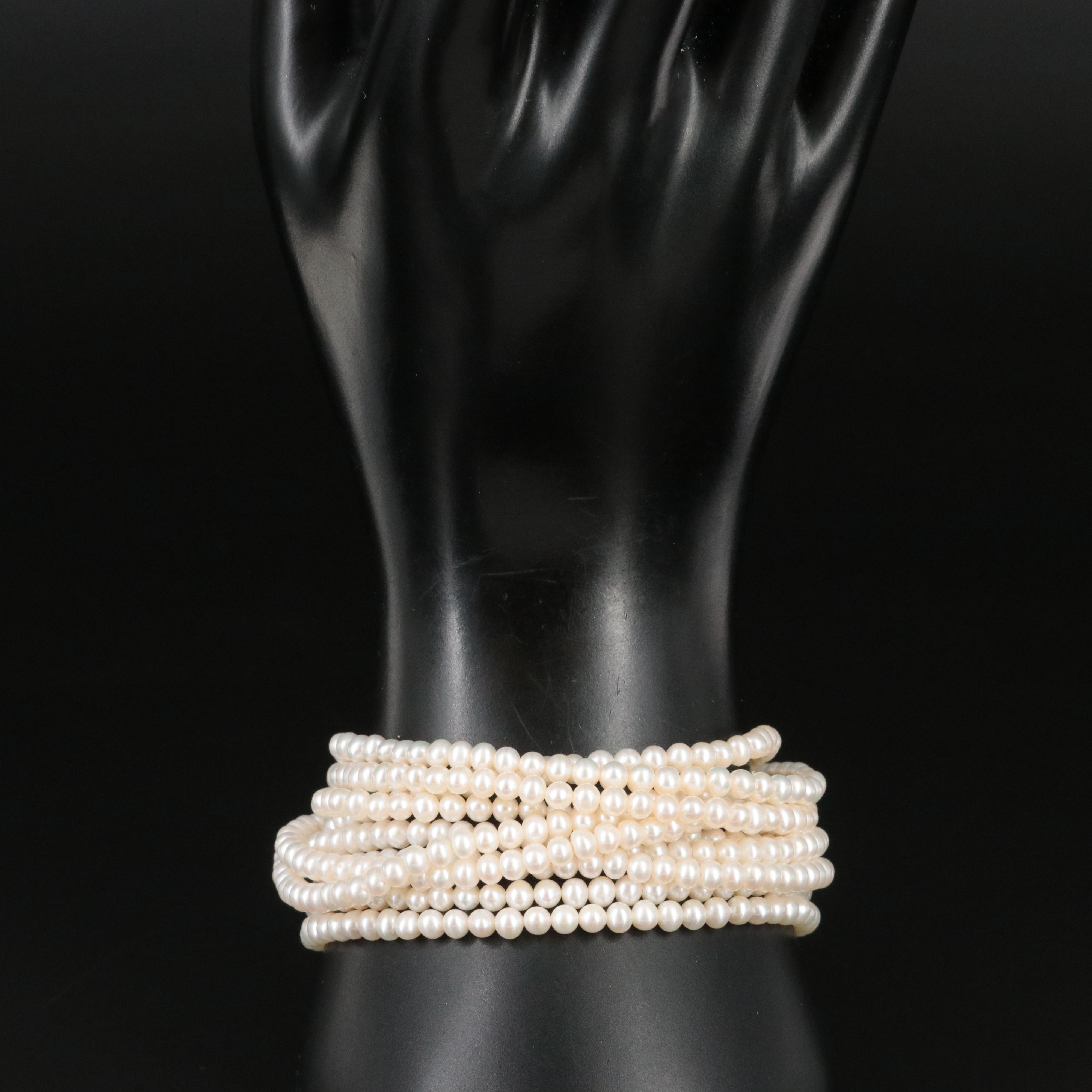 Tiffany & Co. Sterling Multi Strand Pearl Bracelet