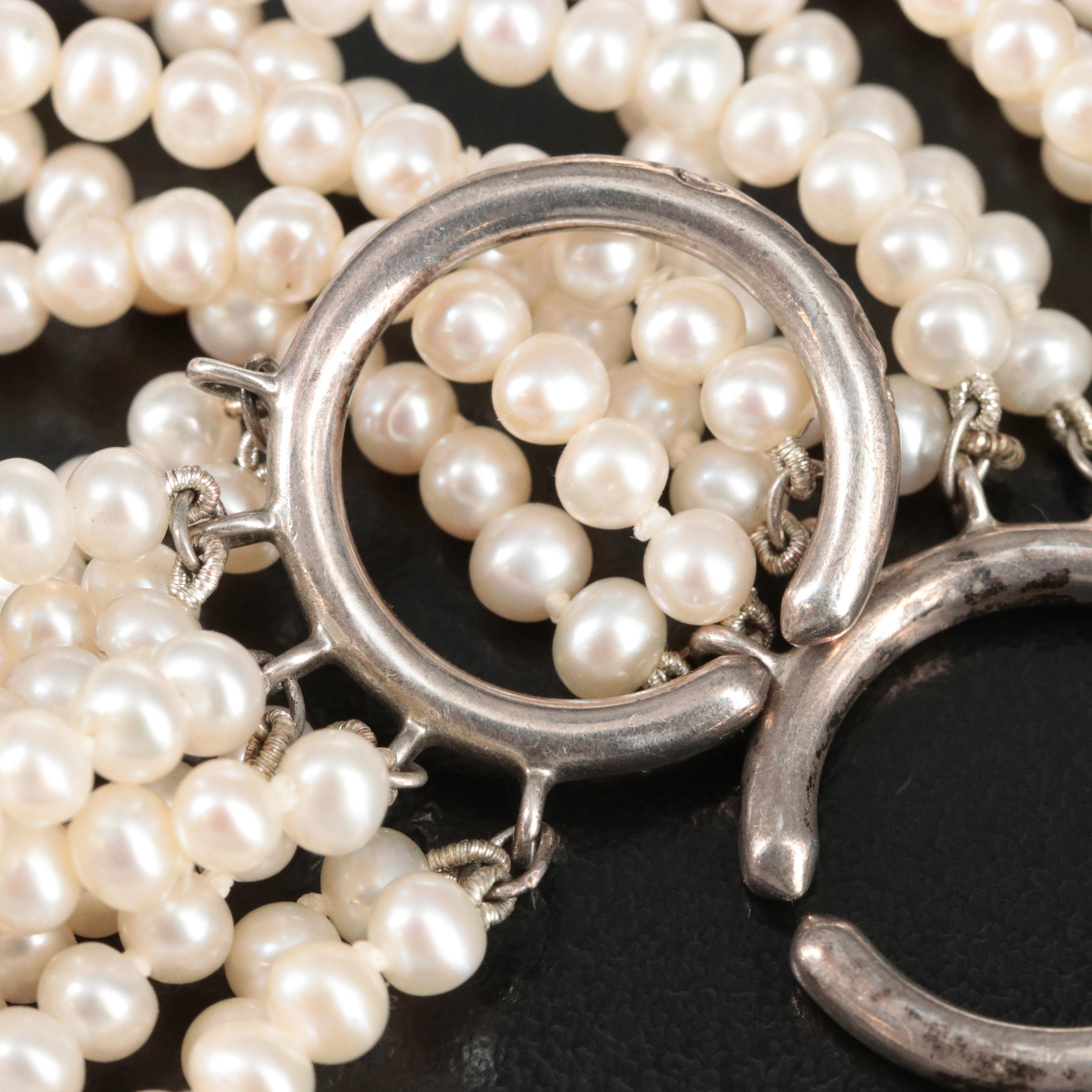 Tiffany & Co. Sterling Multi Strand Pearl Bracelet