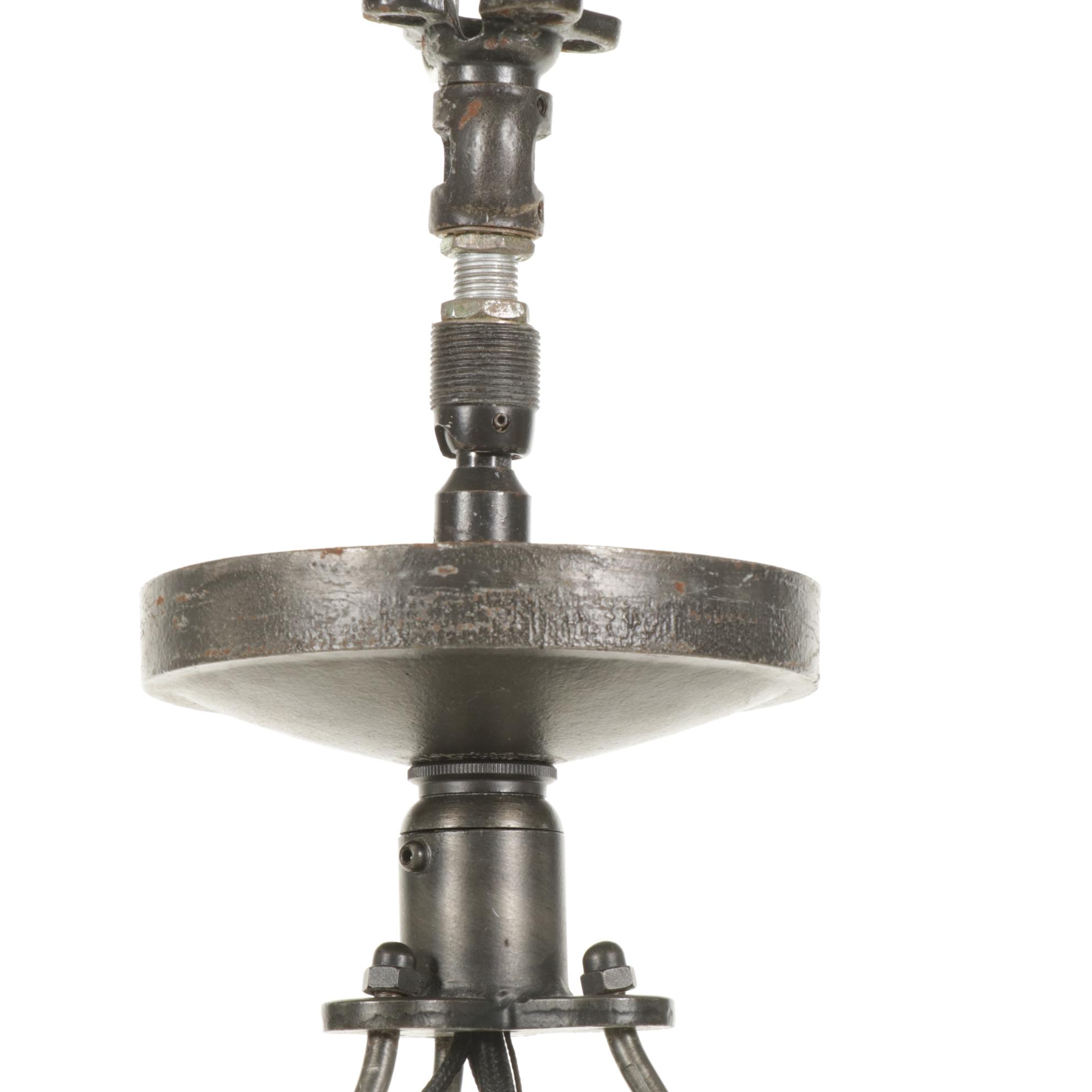 Circular Iron-Finished Candle Style Twelve Light Chandelier, 2018