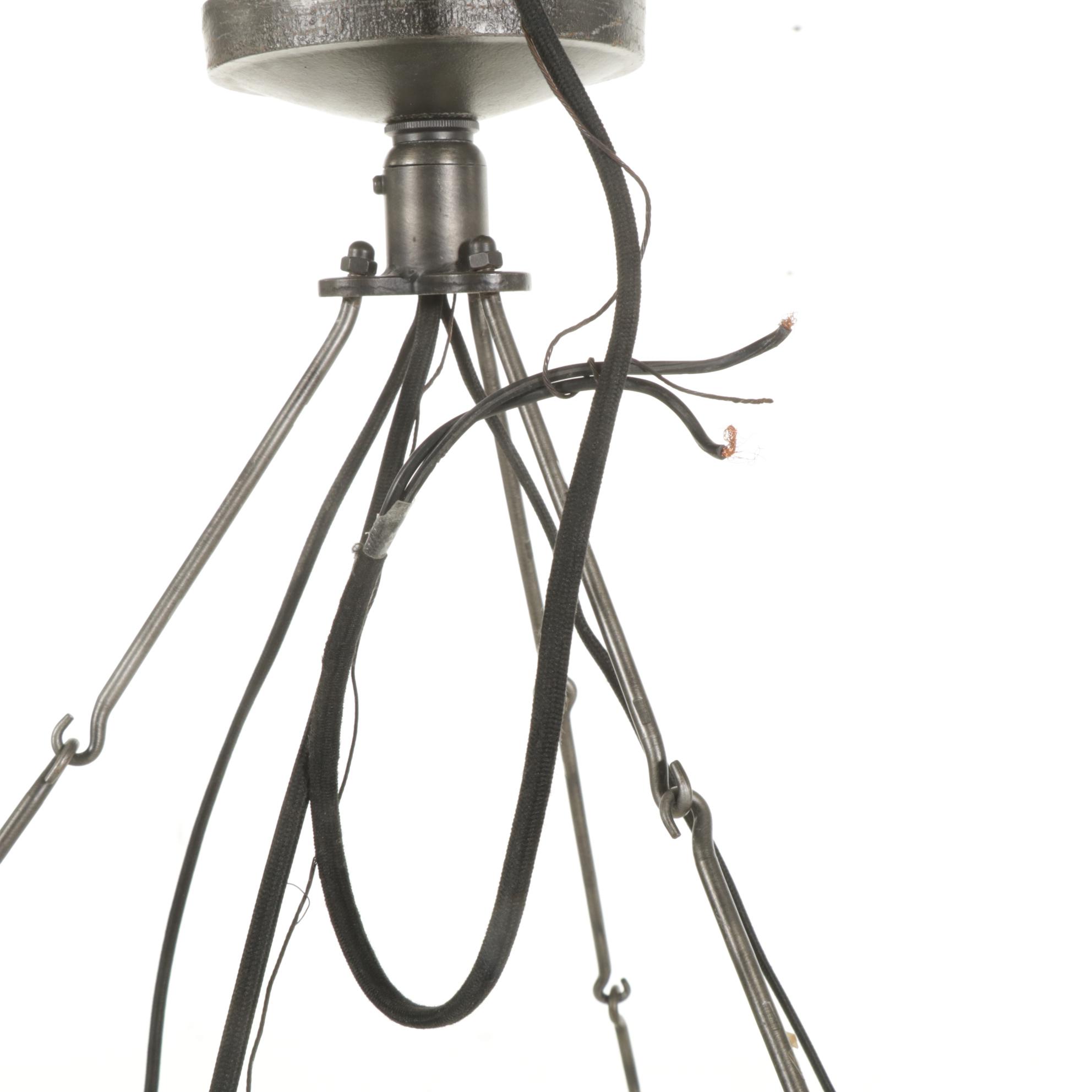 Circular Iron-Finished Candle Style Twelve Light Chandelier, 2018