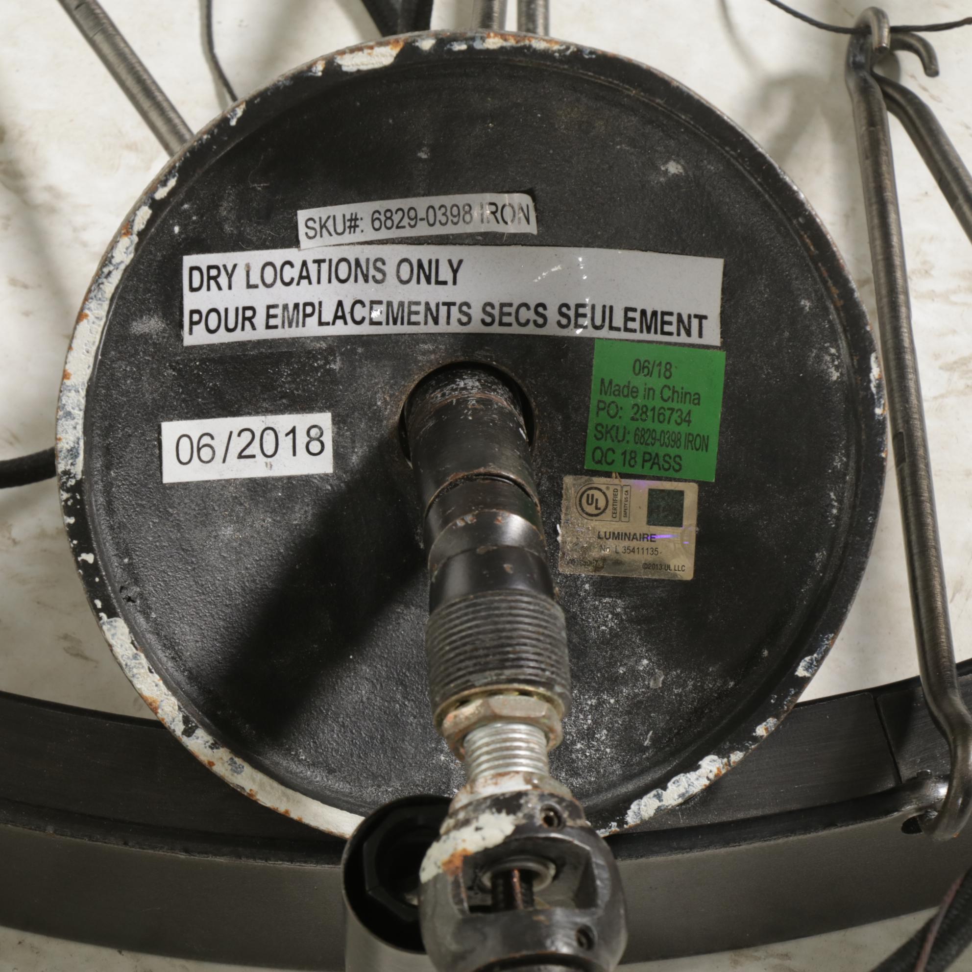 Circular Iron-Finished Candle Style Twelve Light Chandelier, 2018