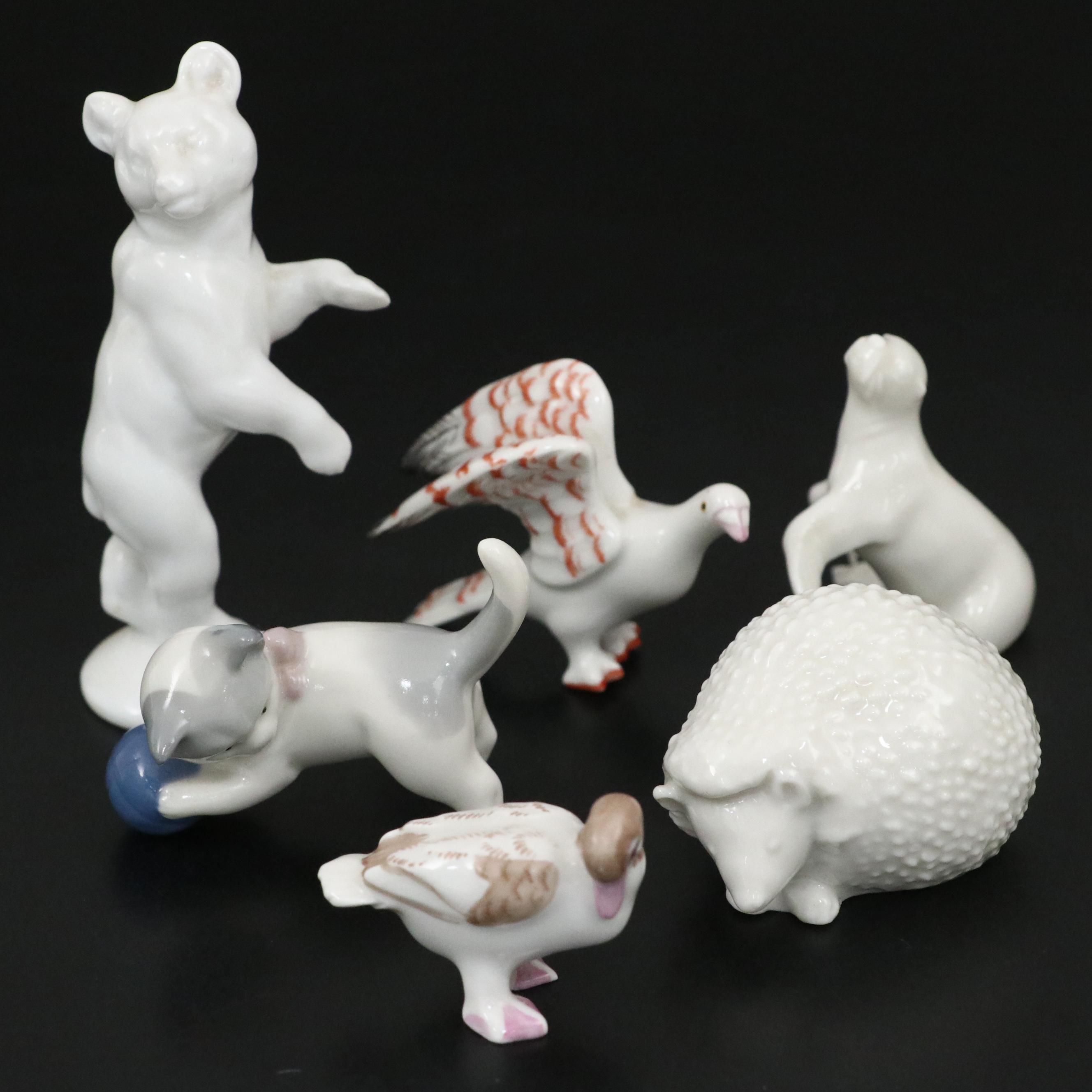 Antique KPM and Other German Porcelain Animal Figurines