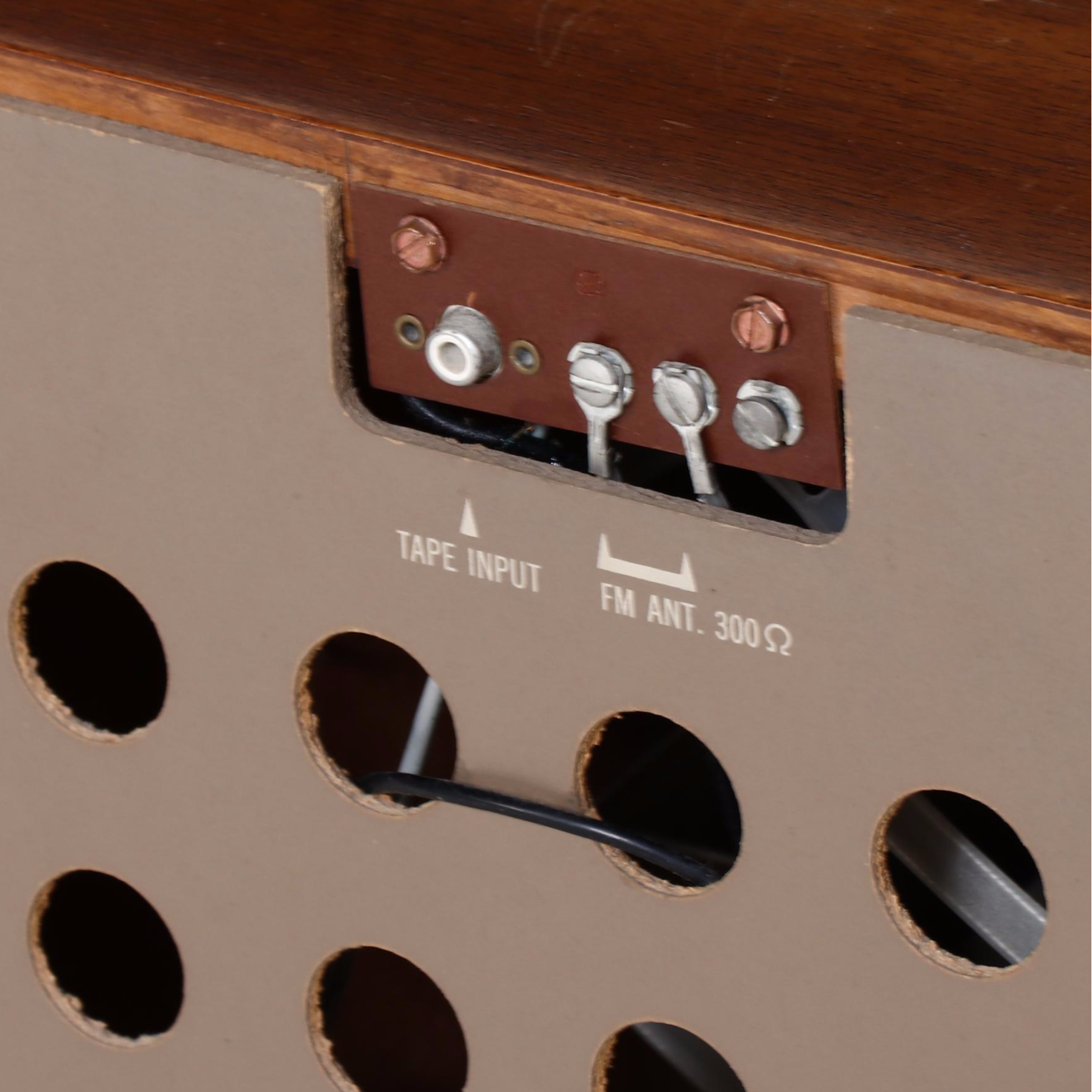 Motorola Stereo and RCA Victor Turntable in Heritage Mahogany Cabinet