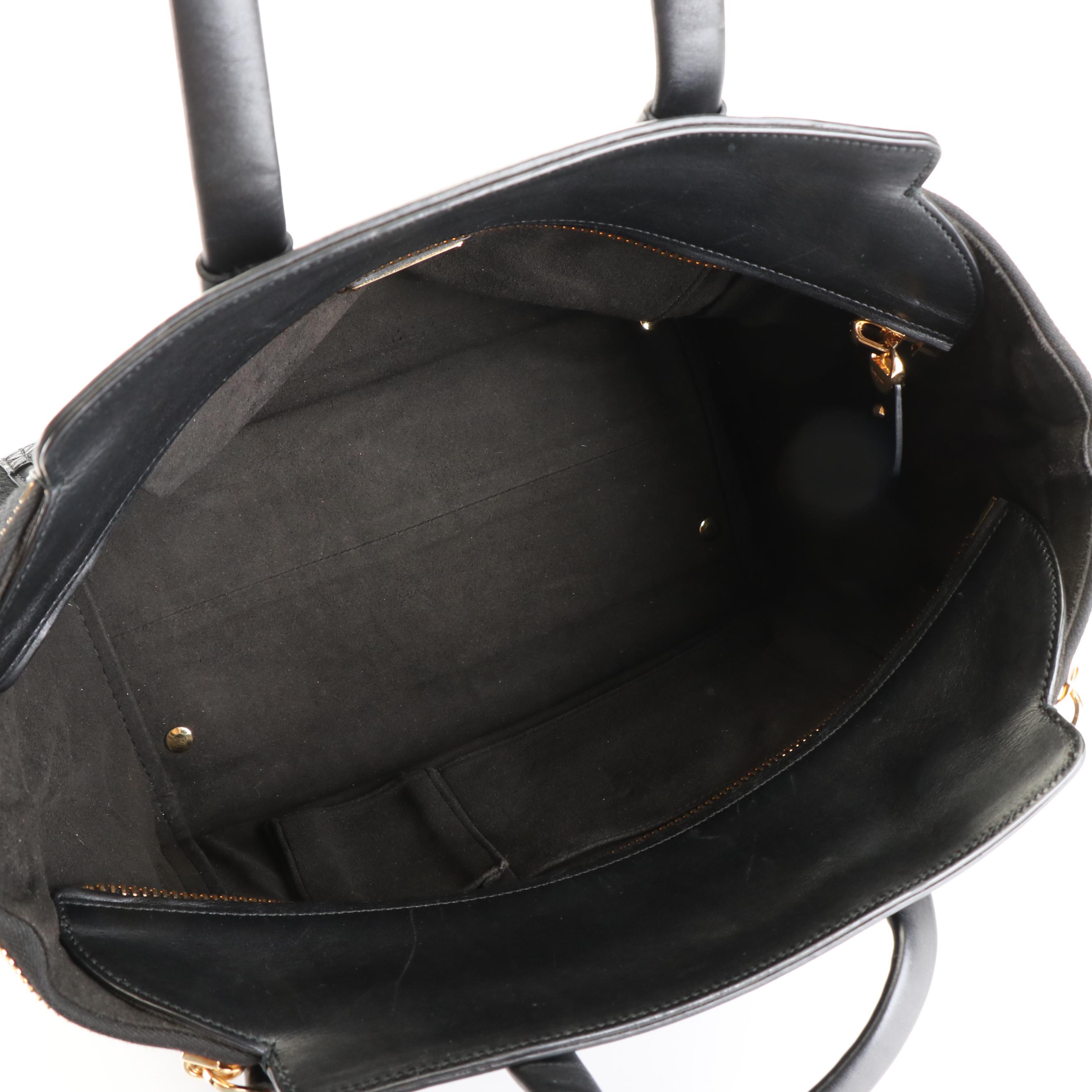 Salvatore Ferragamo Leather and Pony Fur Tote Bag