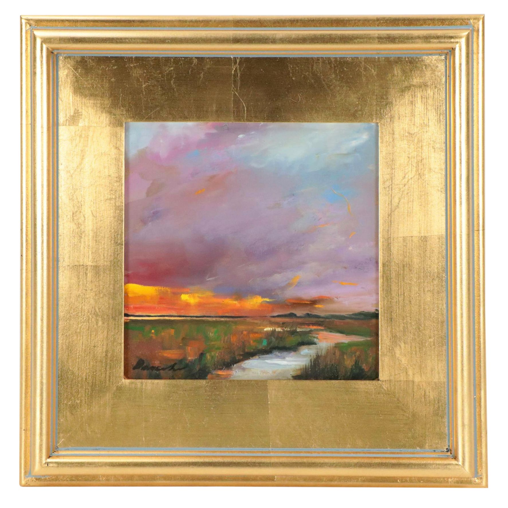 Natalia Demenko Sunset Marsh Landscape Oil Painting
