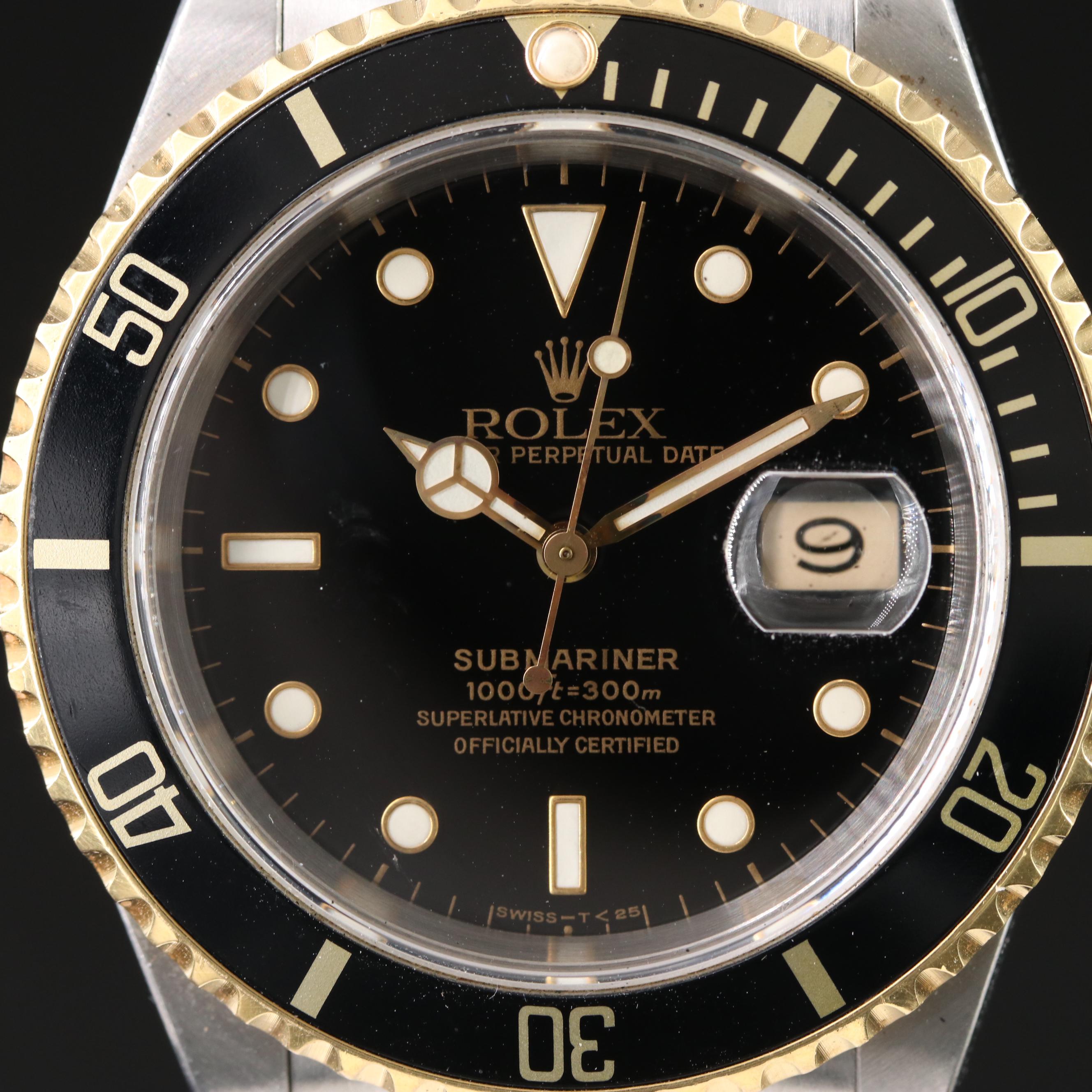 1991 Rolex Submariner Date Two-Tone 18k and Stainless Steel Watch