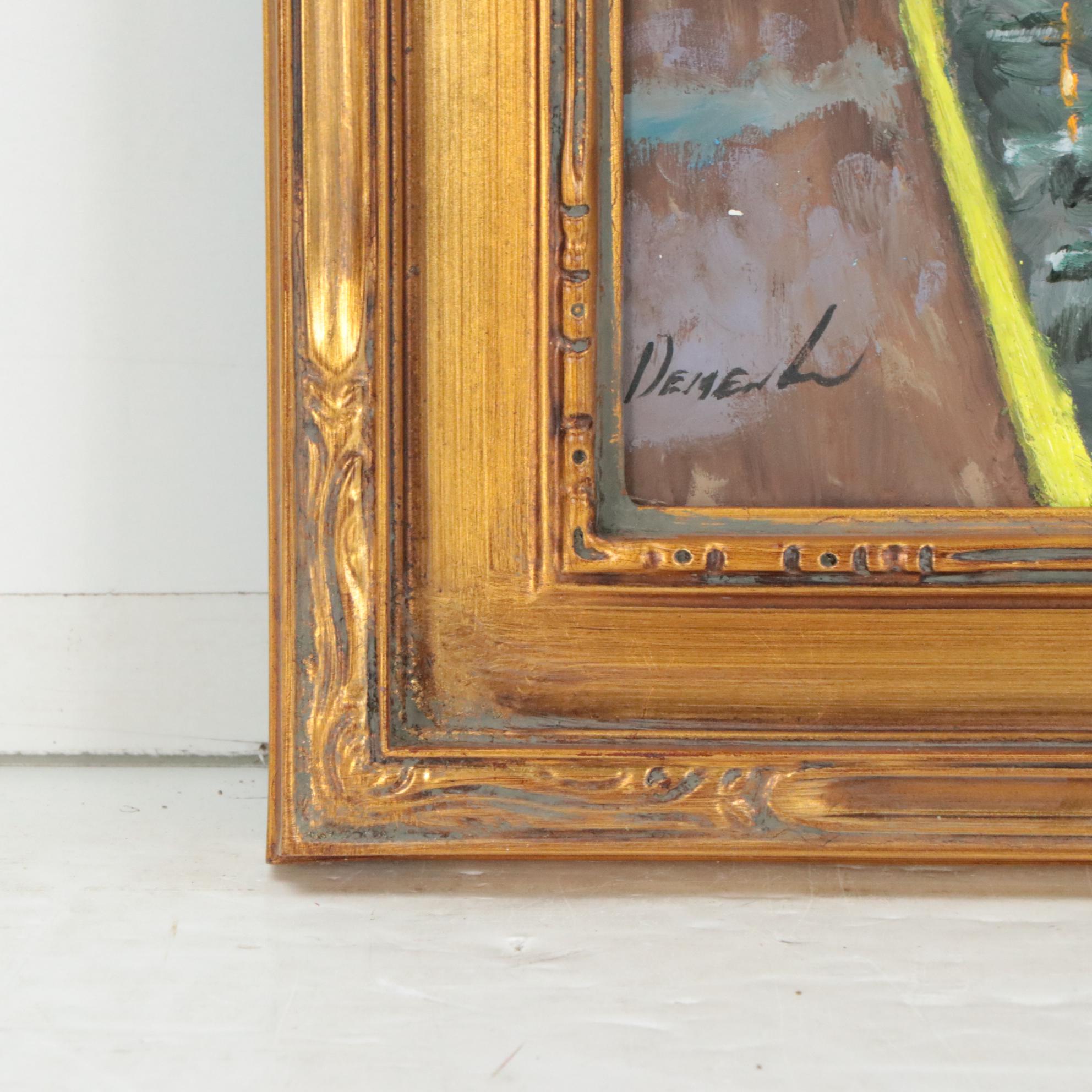 Natalia Demenko Landscape Oil Painting of Docked Boats