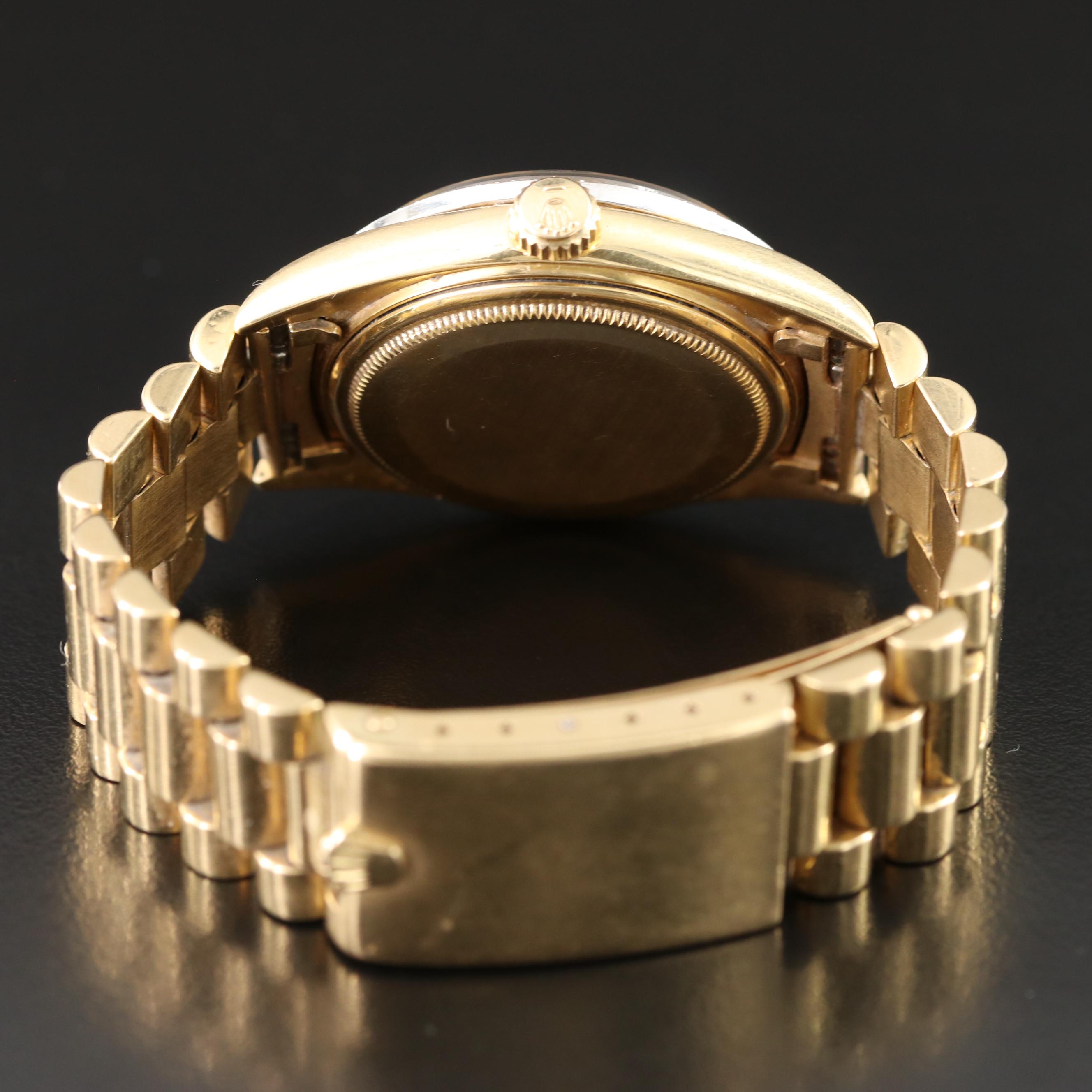 1956 Rolex Day-Date Custom Diamond Bezel Pie Pan Dial Watch