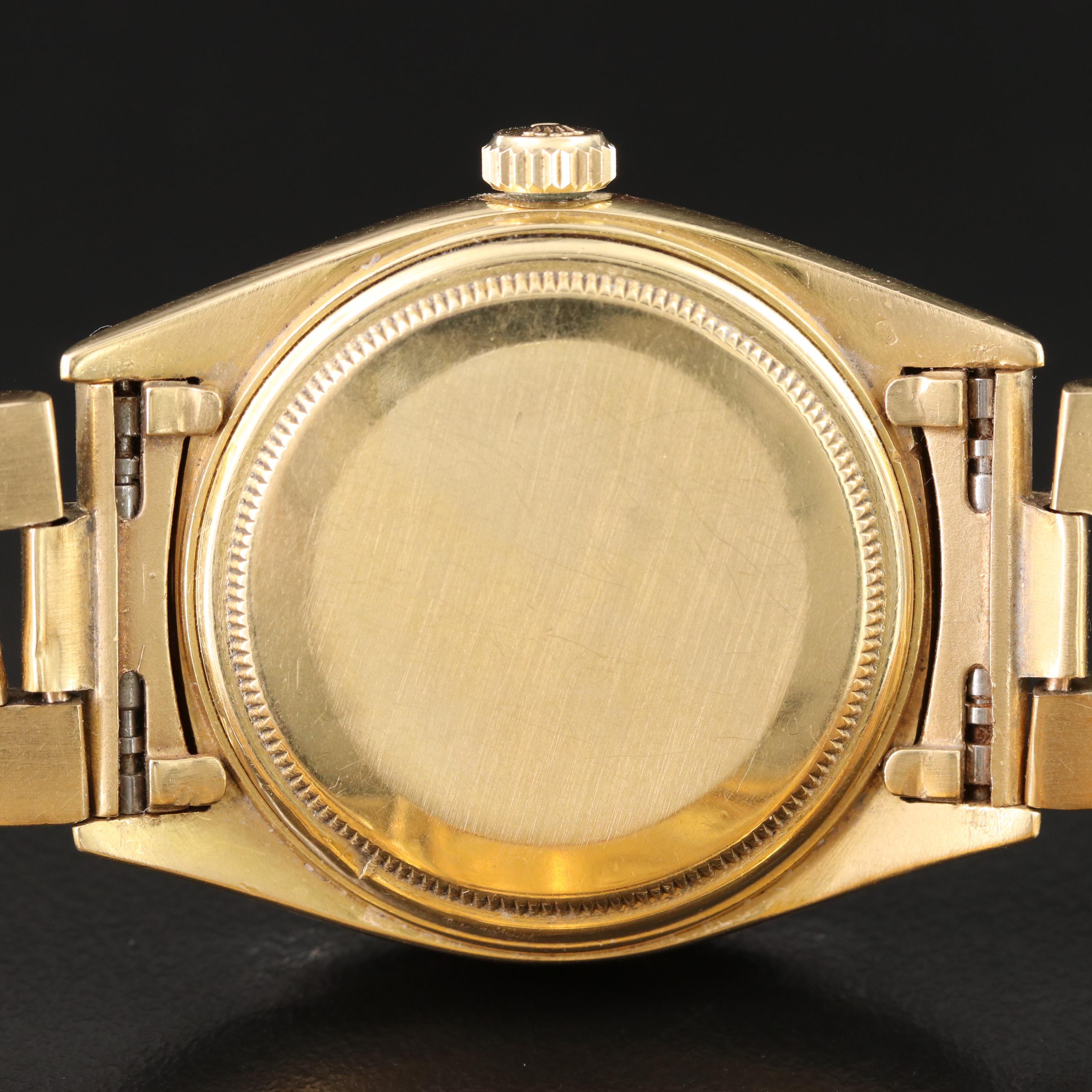 1956 Rolex Day-Date Custom Diamond Bezel Pie Pan Dial Watch