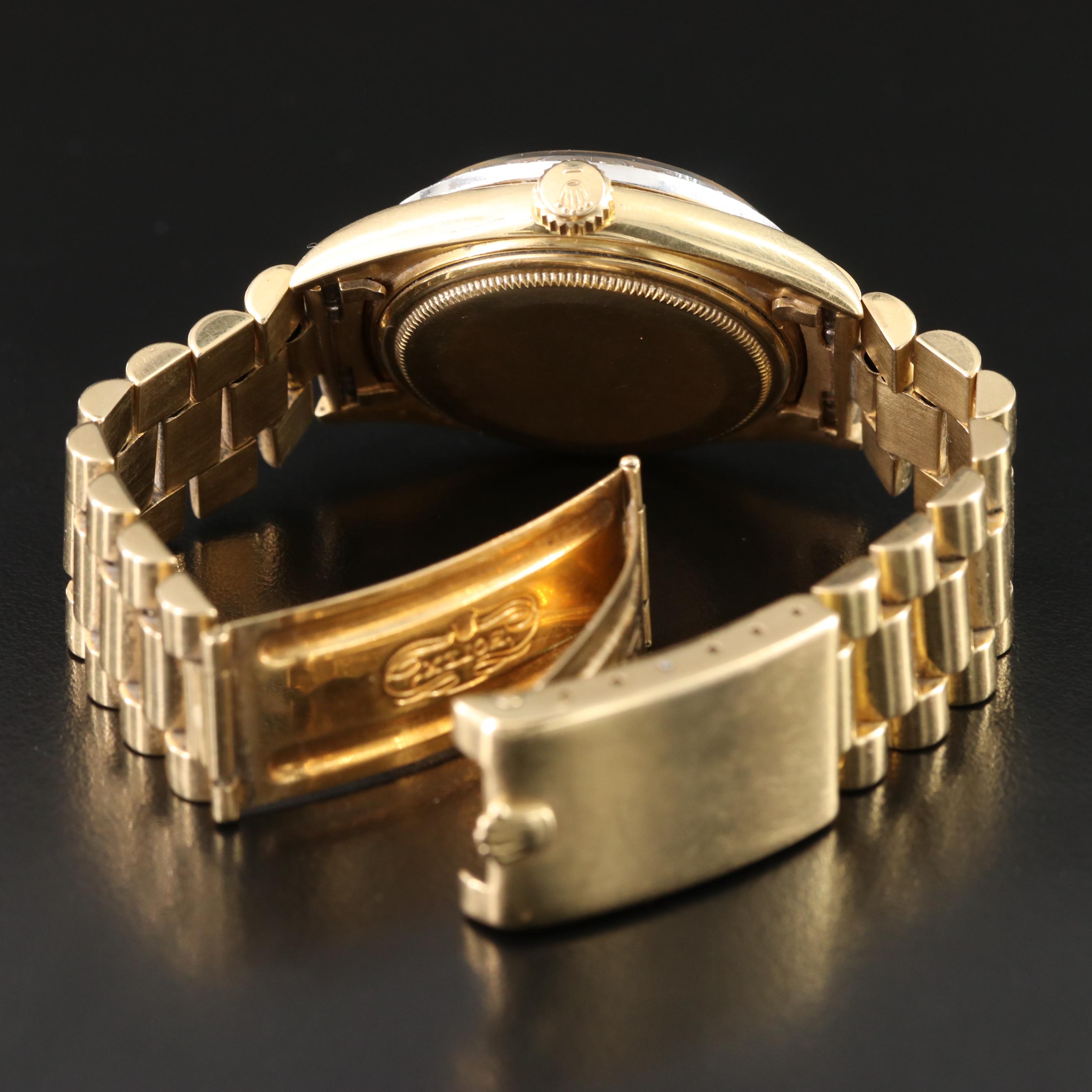 1956 Rolex Day-Date Custom Diamond Bezel Pie Pan Dial Watch