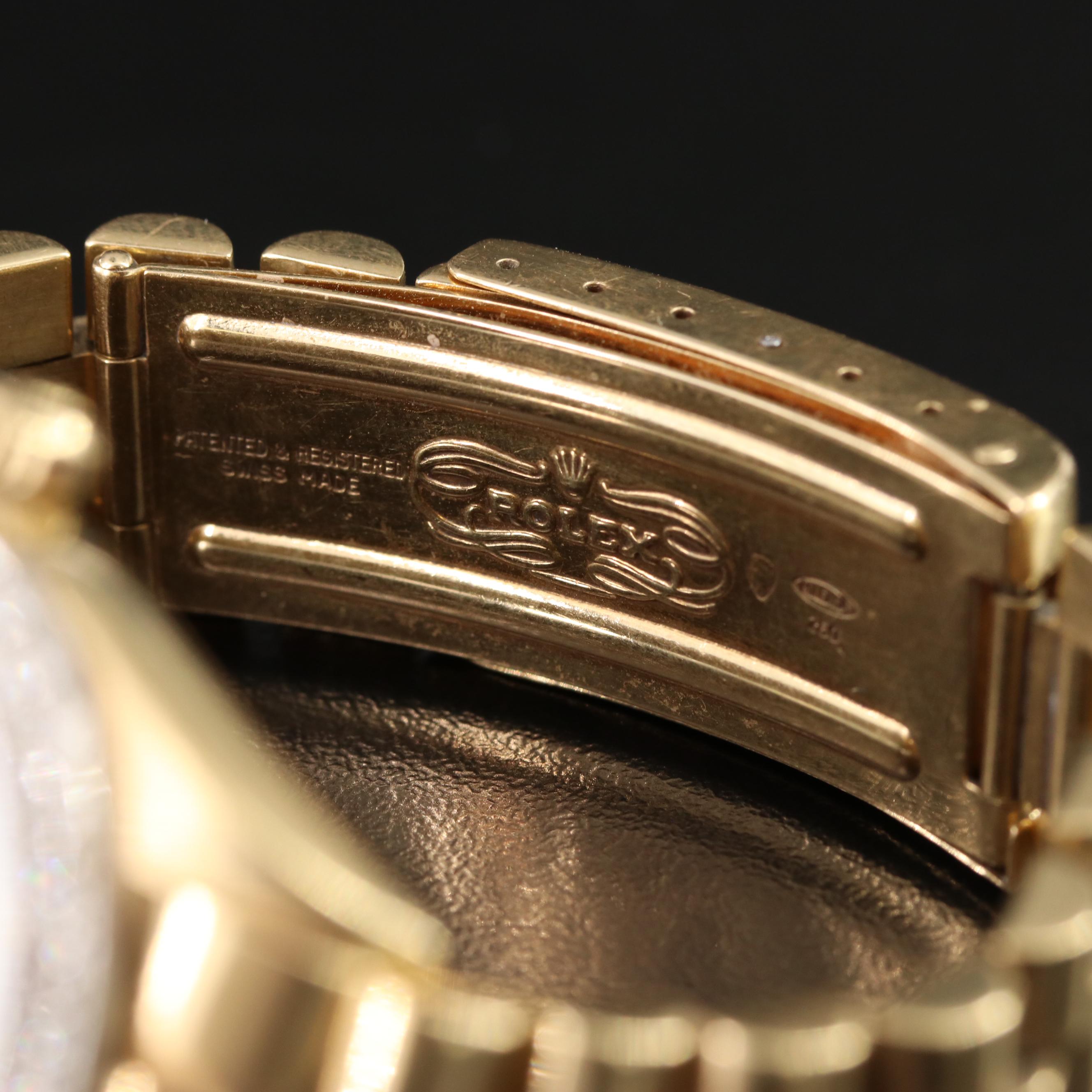 1956 Rolex Day-Date Custom Diamond Bezel Pie Pan Dial Watch