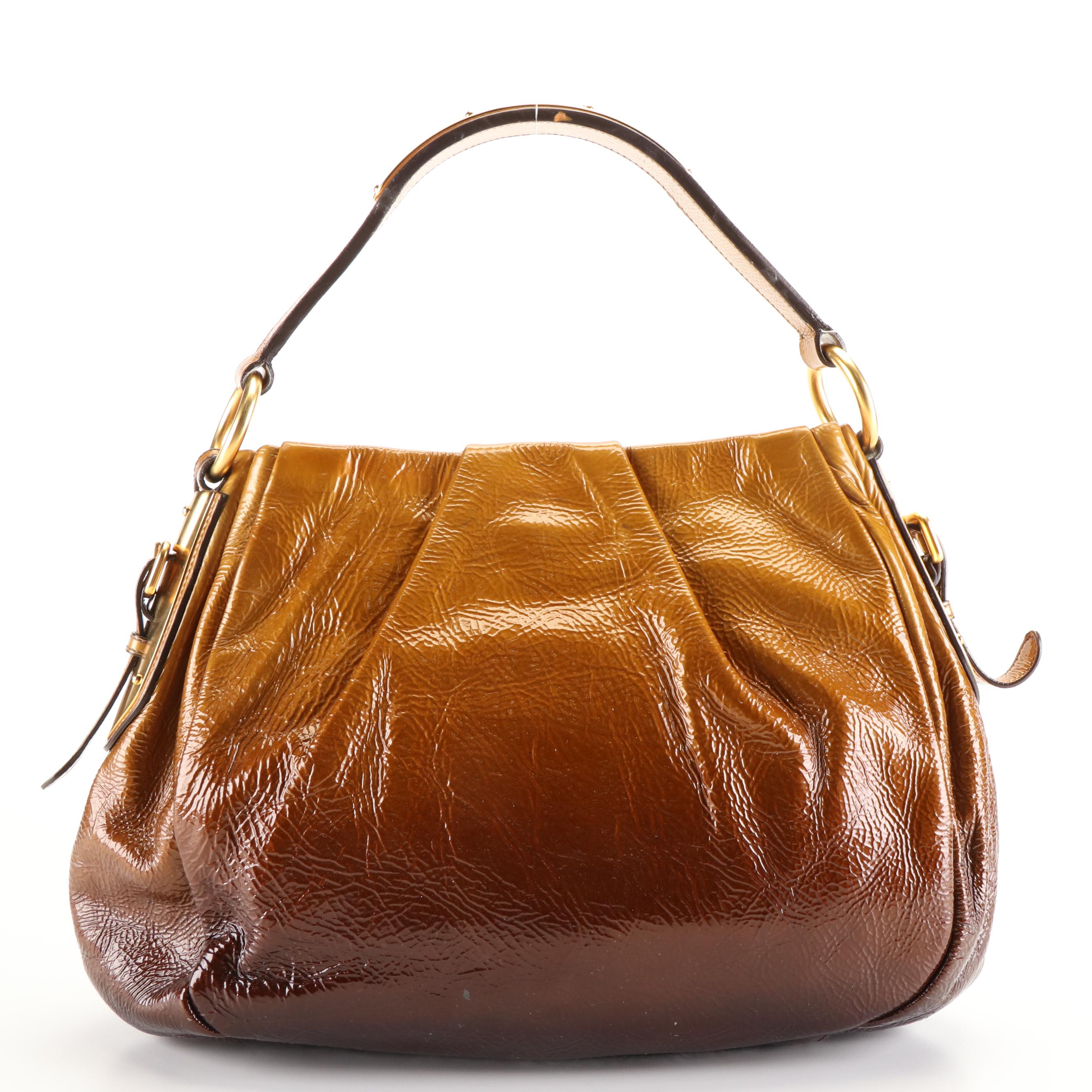 Prada Patent Leather Naplak Sfumata Ombre Hobo Shoulder Bag