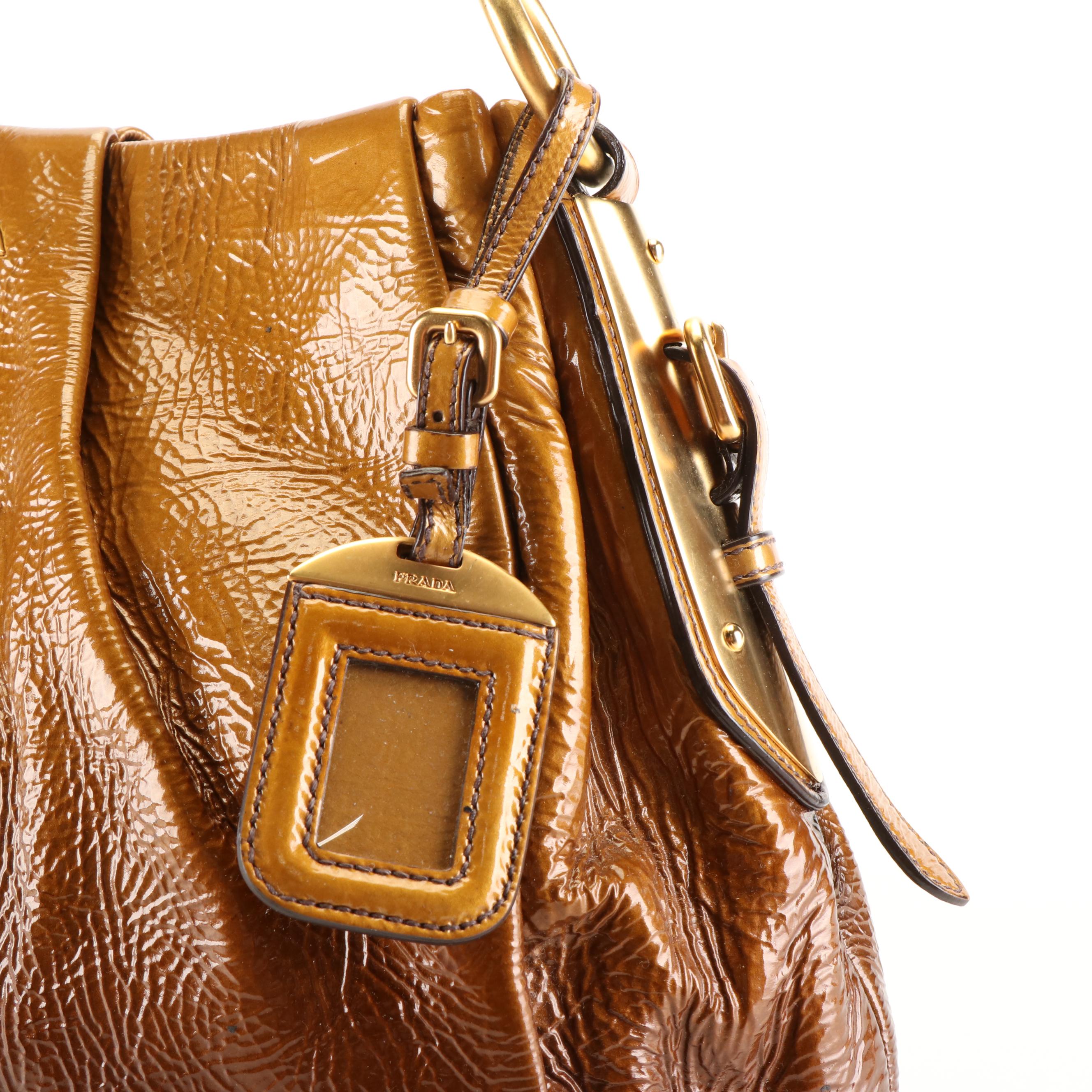 Prada Patent Leather Naplak Sfumata Ombre Hobo Shoulder Bag