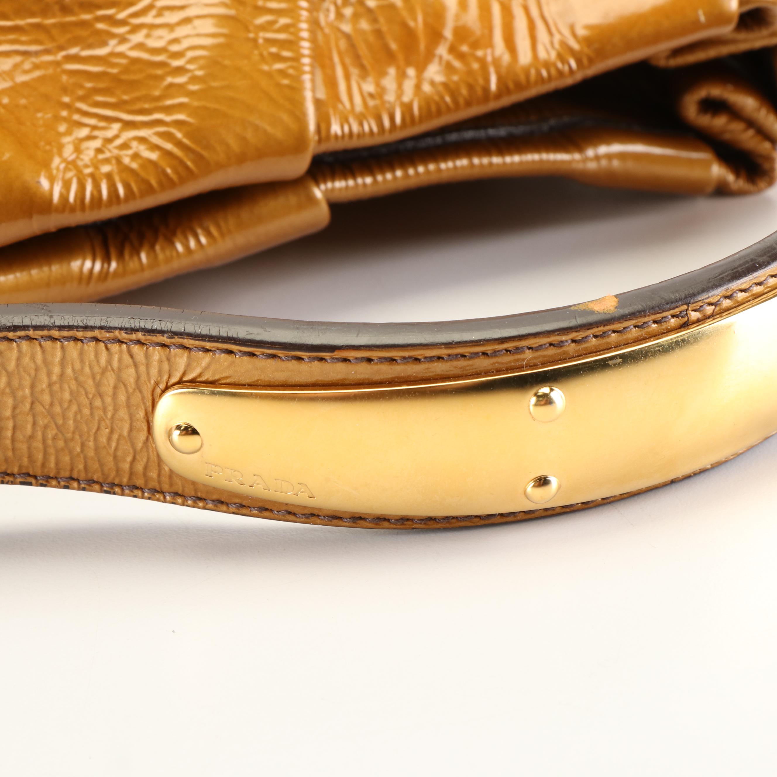 Prada Patent Leather Naplak Sfumata Ombre Hobo Shoulder Bag