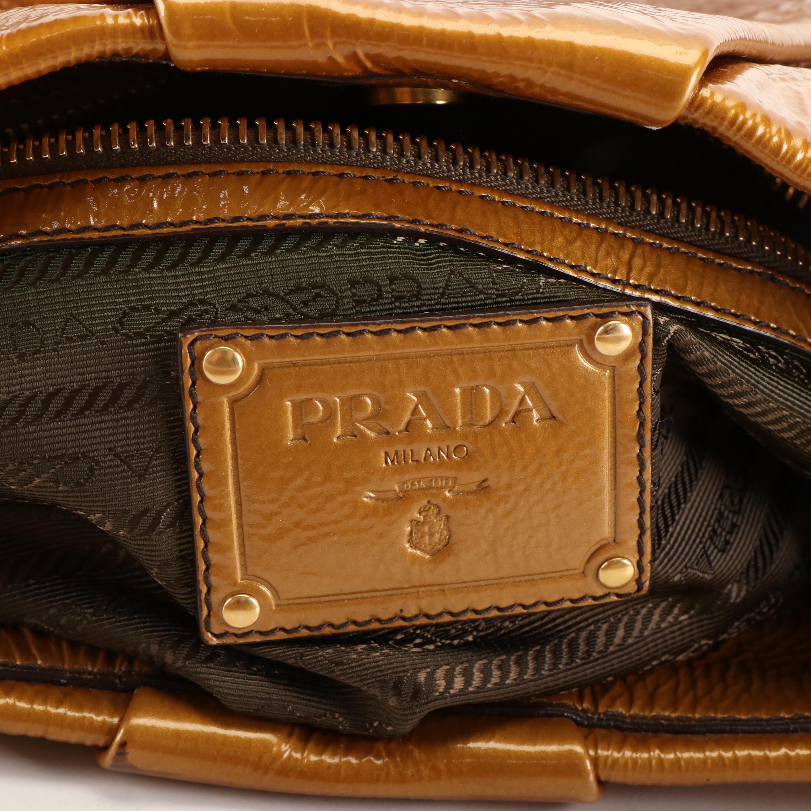 Prada Patent Leather Naplak Sfumata Ombre Hobo Shoulder Bag