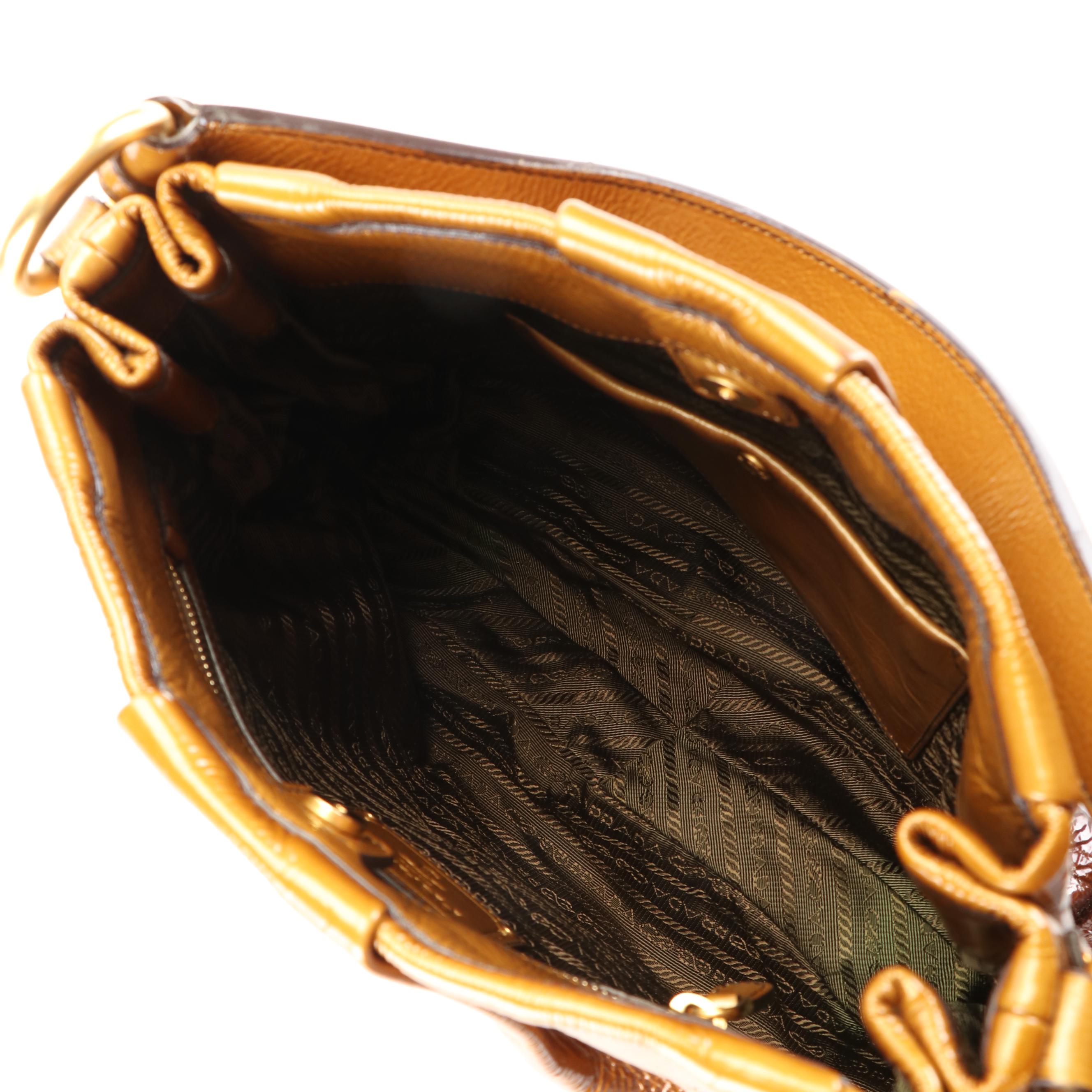 Prada Patent Leather Naplak Sfumata Ombre Hobo Shoulder Bag