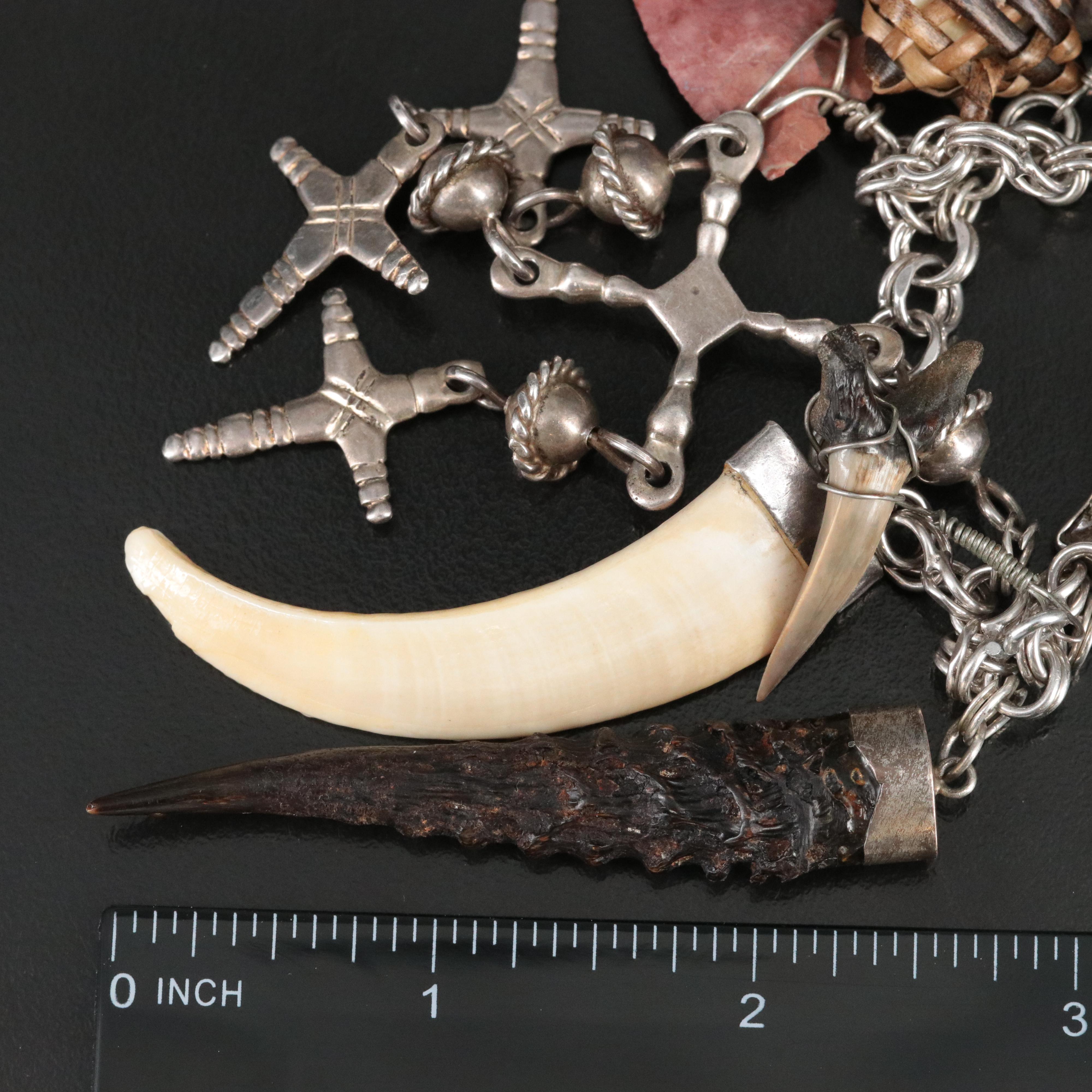 Sterling Charm Bracelet with Good Luck and Protection Amulets