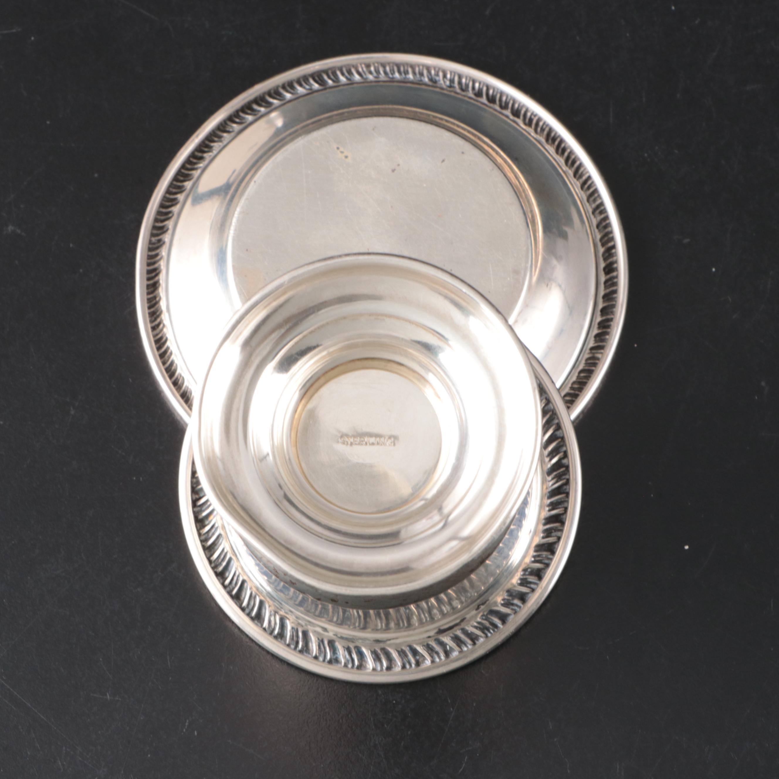 Adie Bros. Sterling Silver Long Handled Butter Warmer with Other Cup and Plate