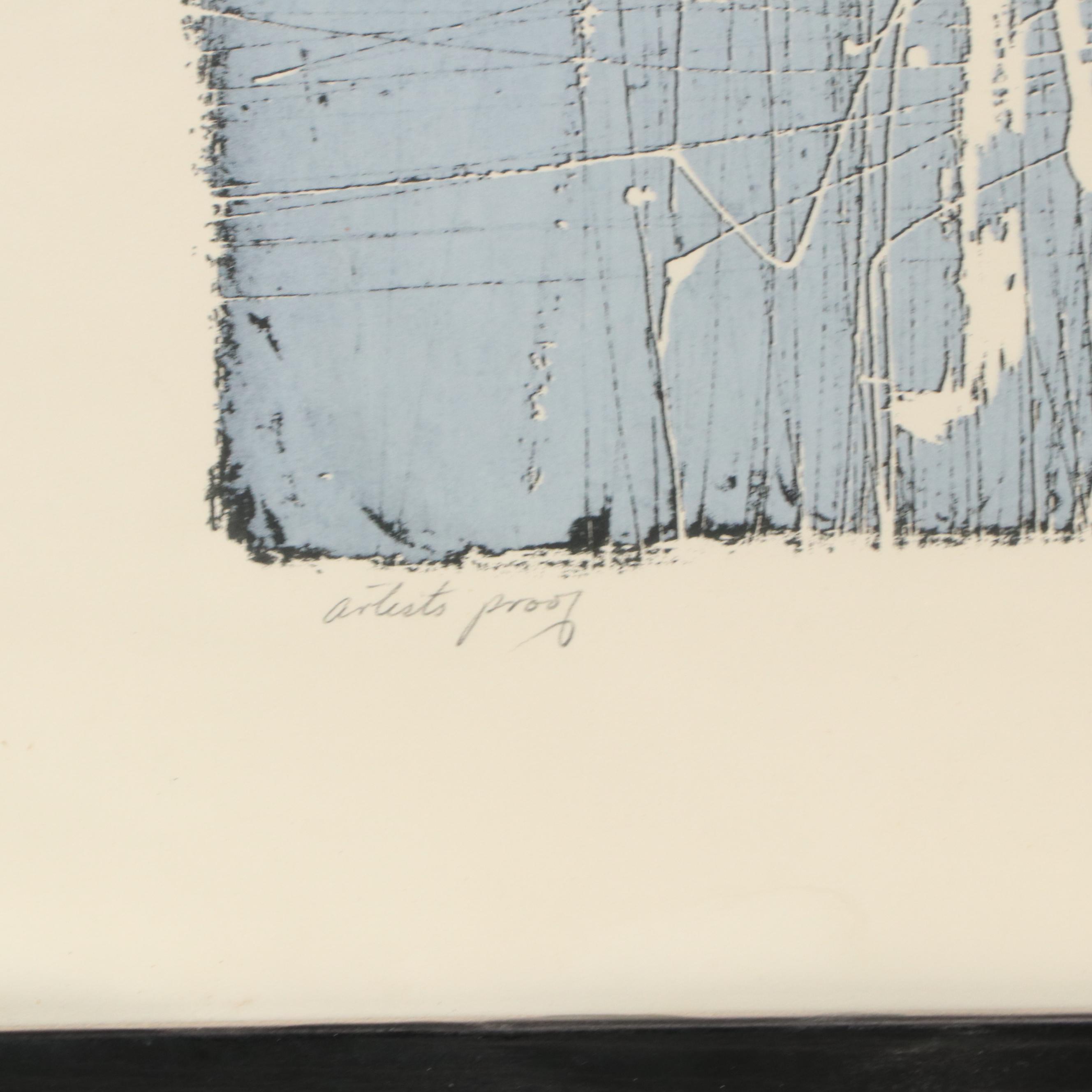 Paul Maxwell Abstract Serigraph, Mid-Late 20th Century