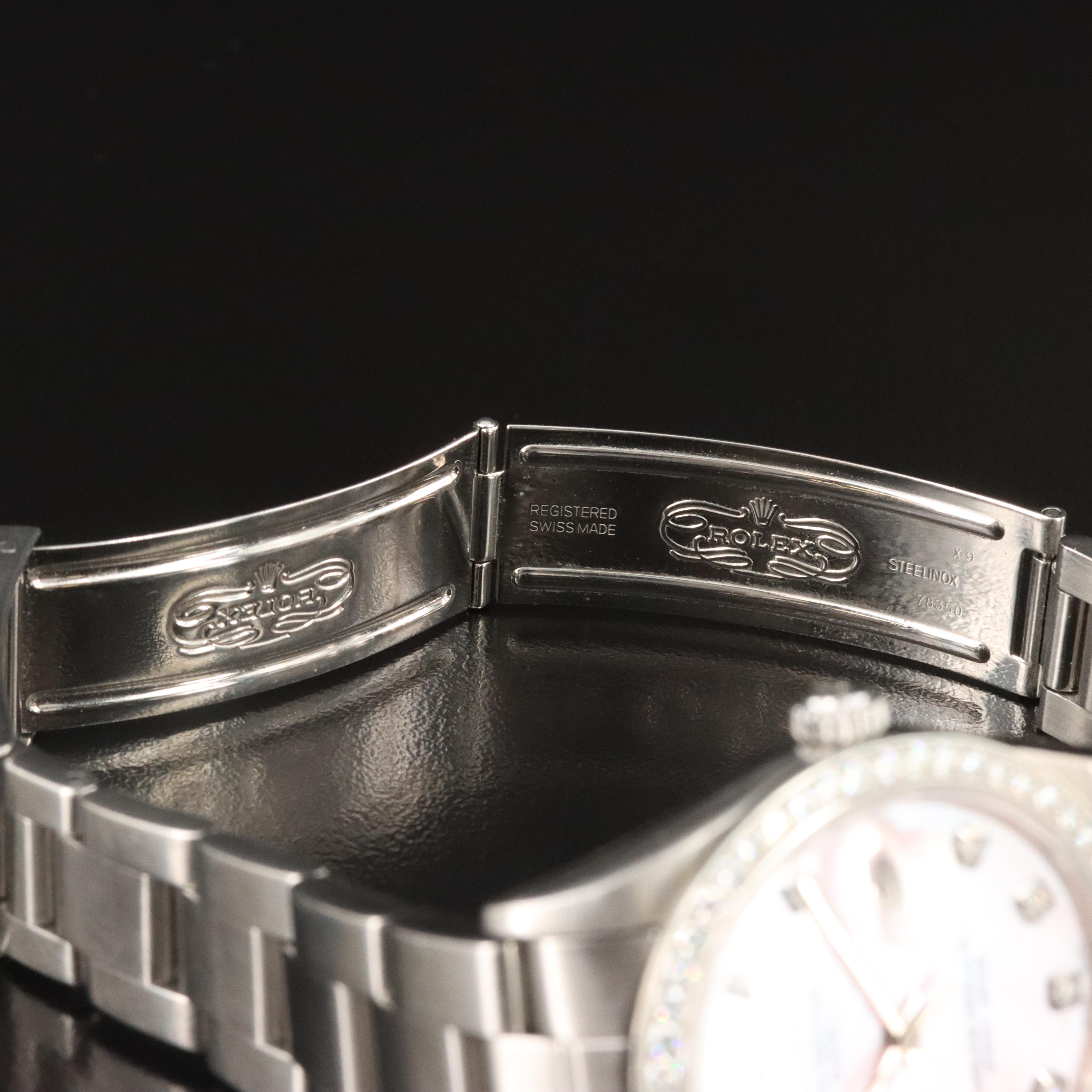 1999 Rolex Date 15200 Custom 1.16 CTW Diamond Dial & Bezel Steel Automatic Watch