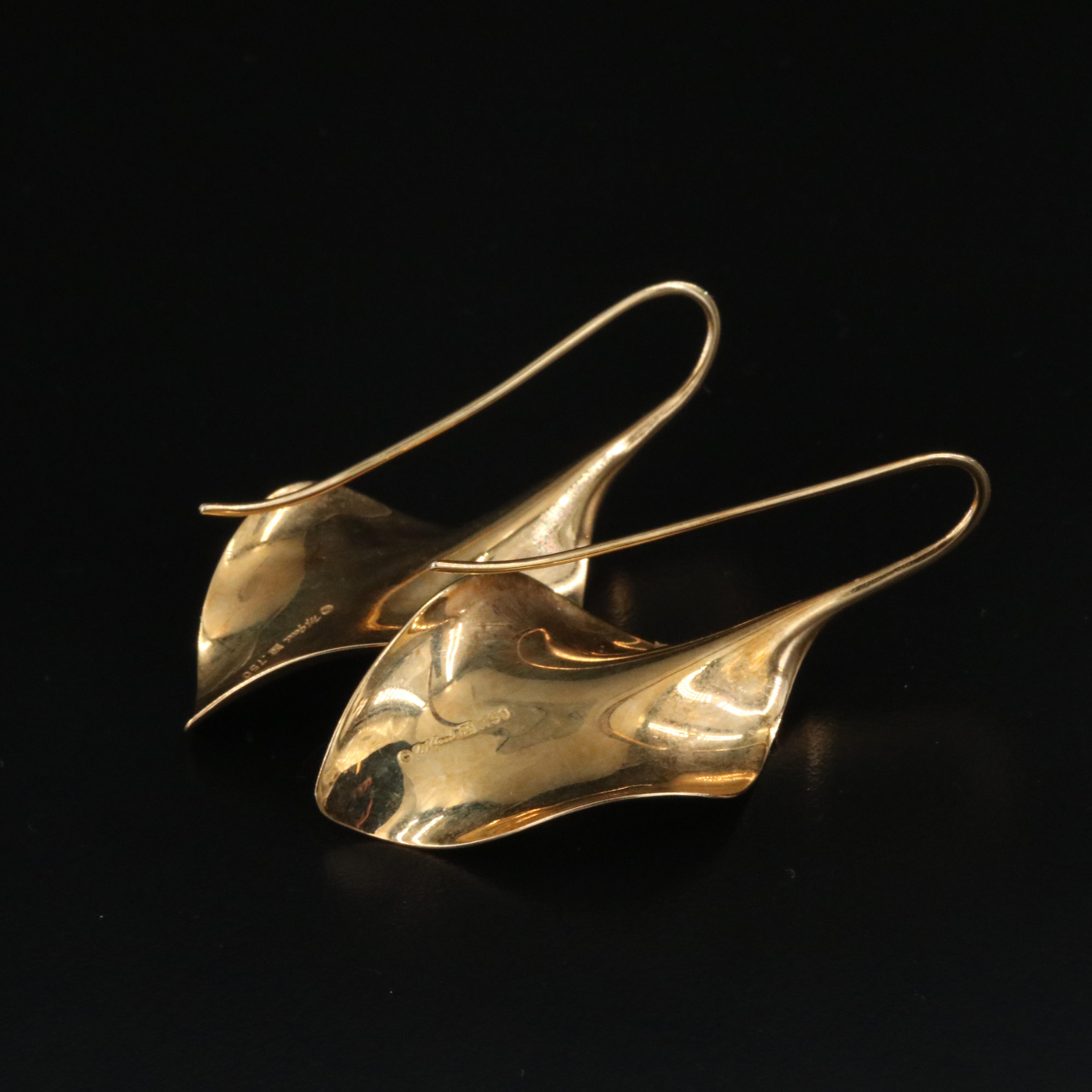 Michael Good 18K Pearl Calla Lilly Earrings