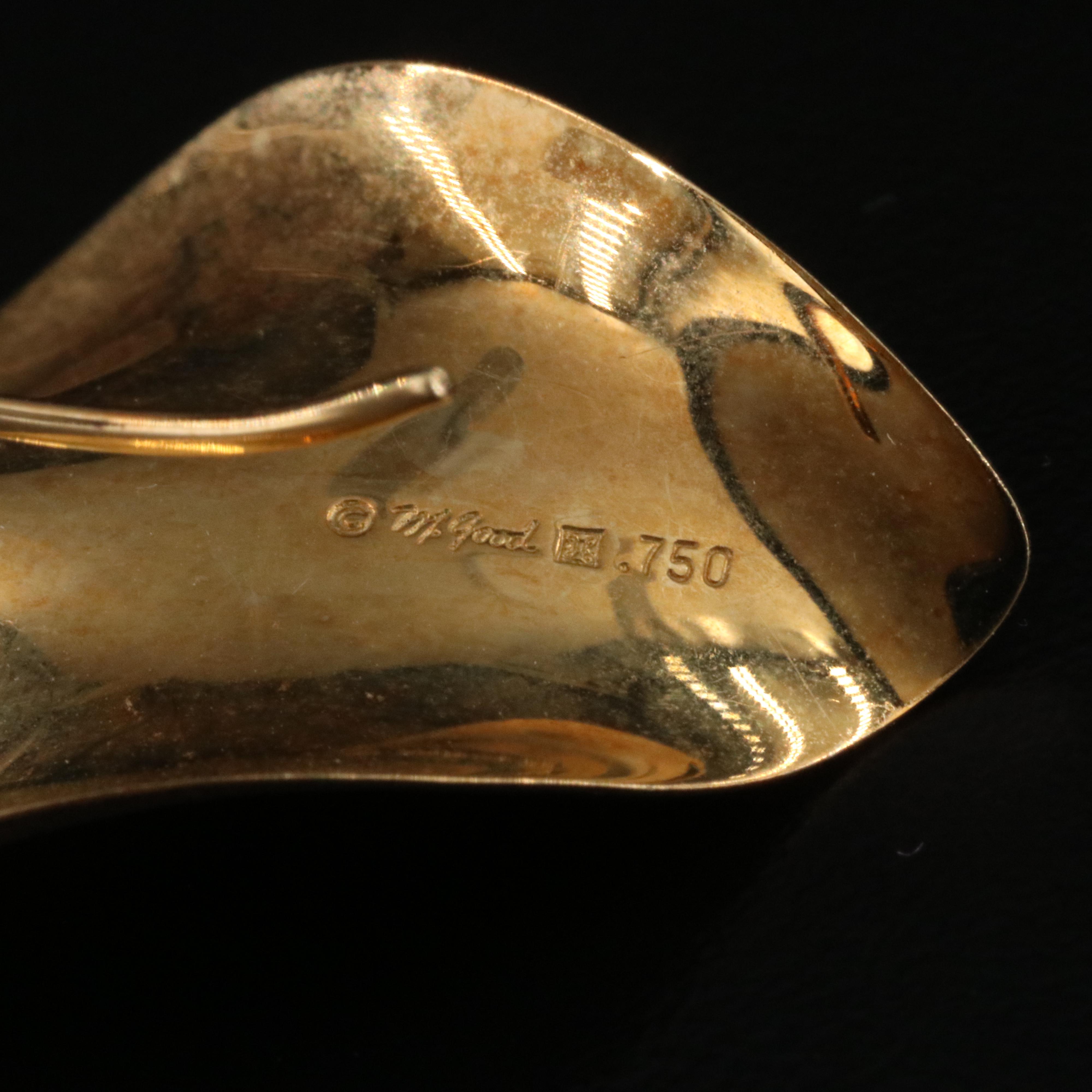 Michael Good 18K Pearl Calla Lilly Earrings