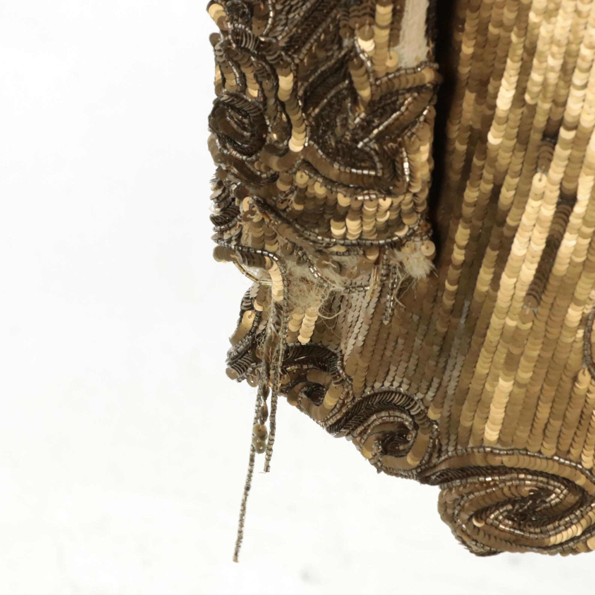 Joseph Ribkoff Sheer Leather Leaf Appliqué w/ Kamali Sequin & Beaded Zip Jackets