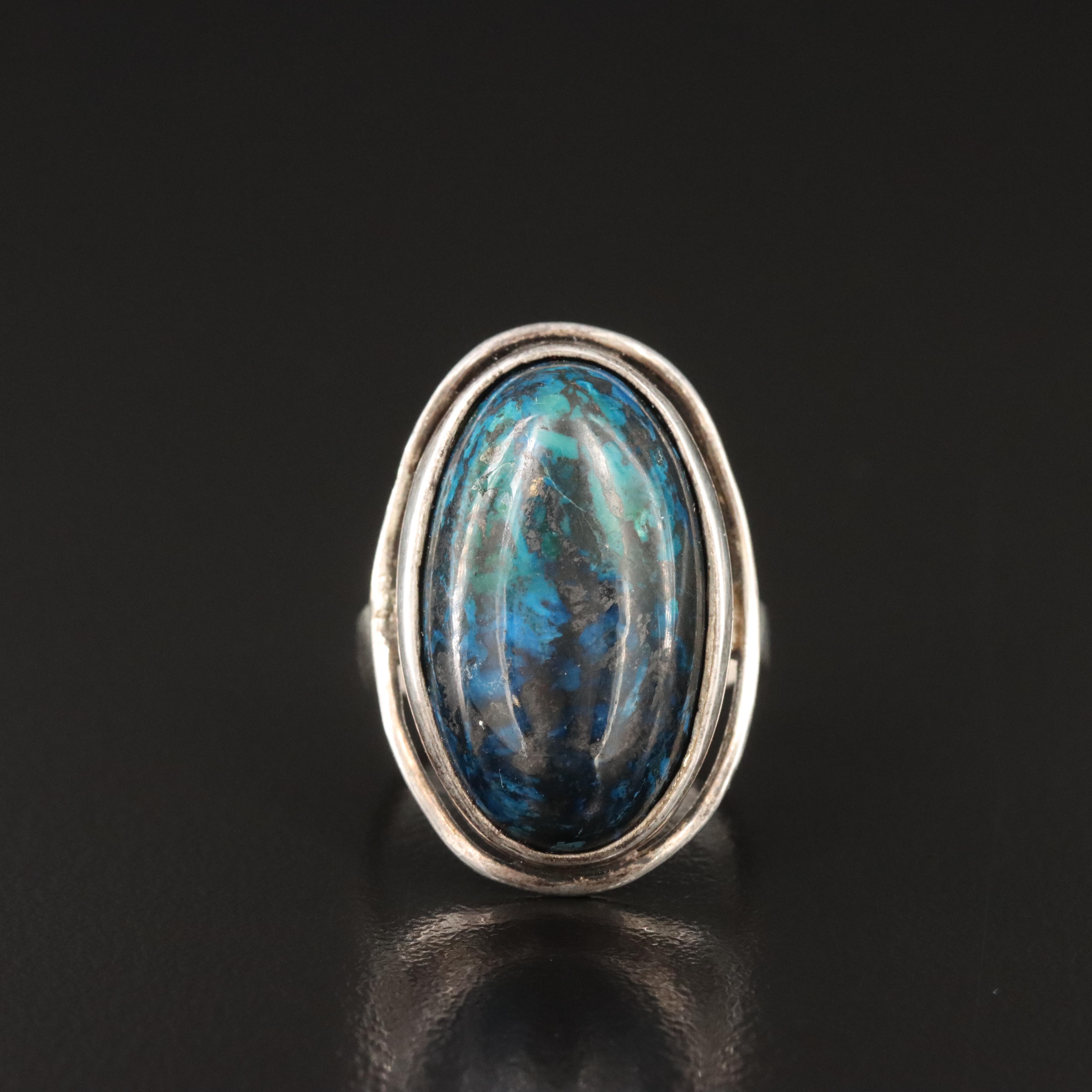 Israeli Sterling Eilat Stone Ring