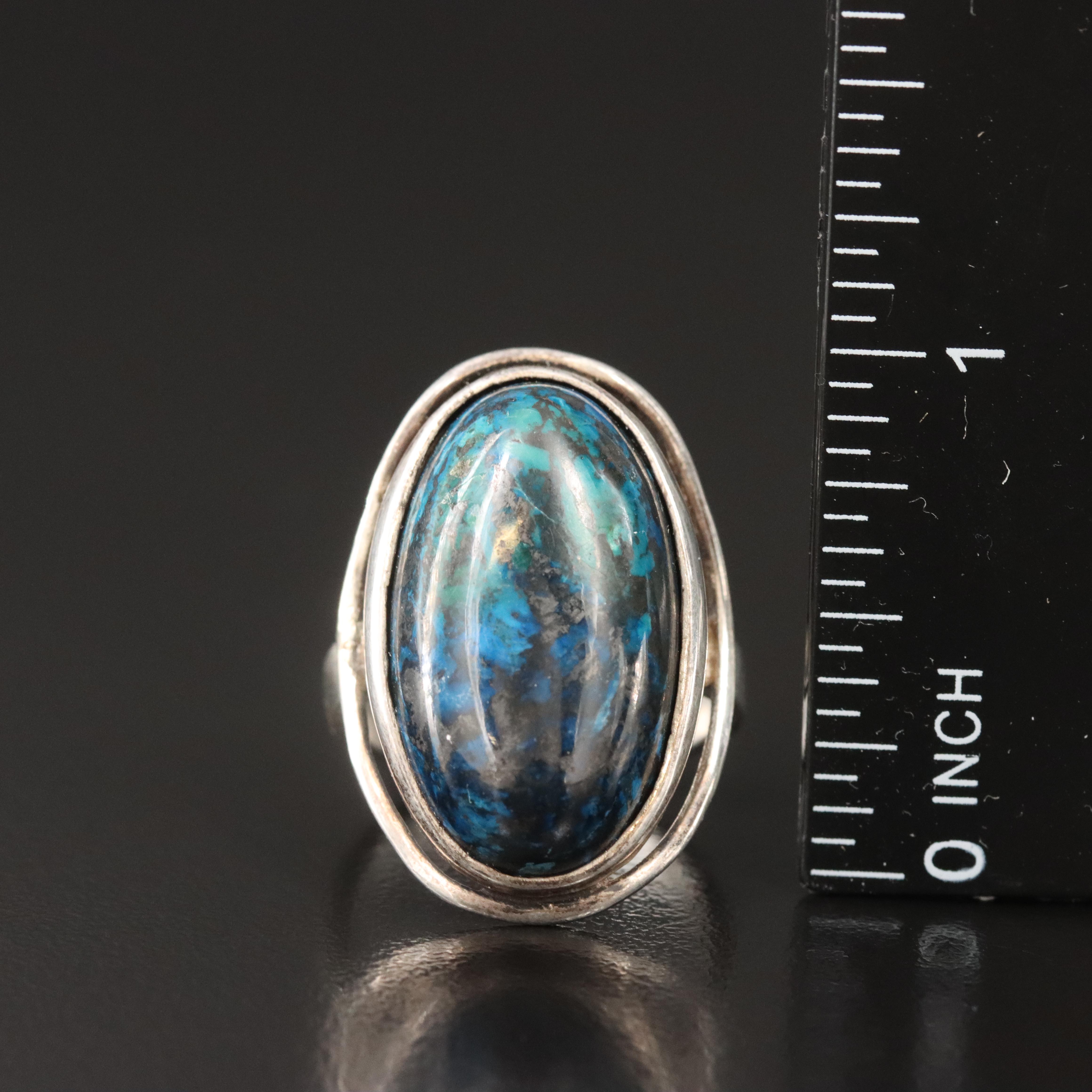 Israeli Sterling Eilat Stone Ring