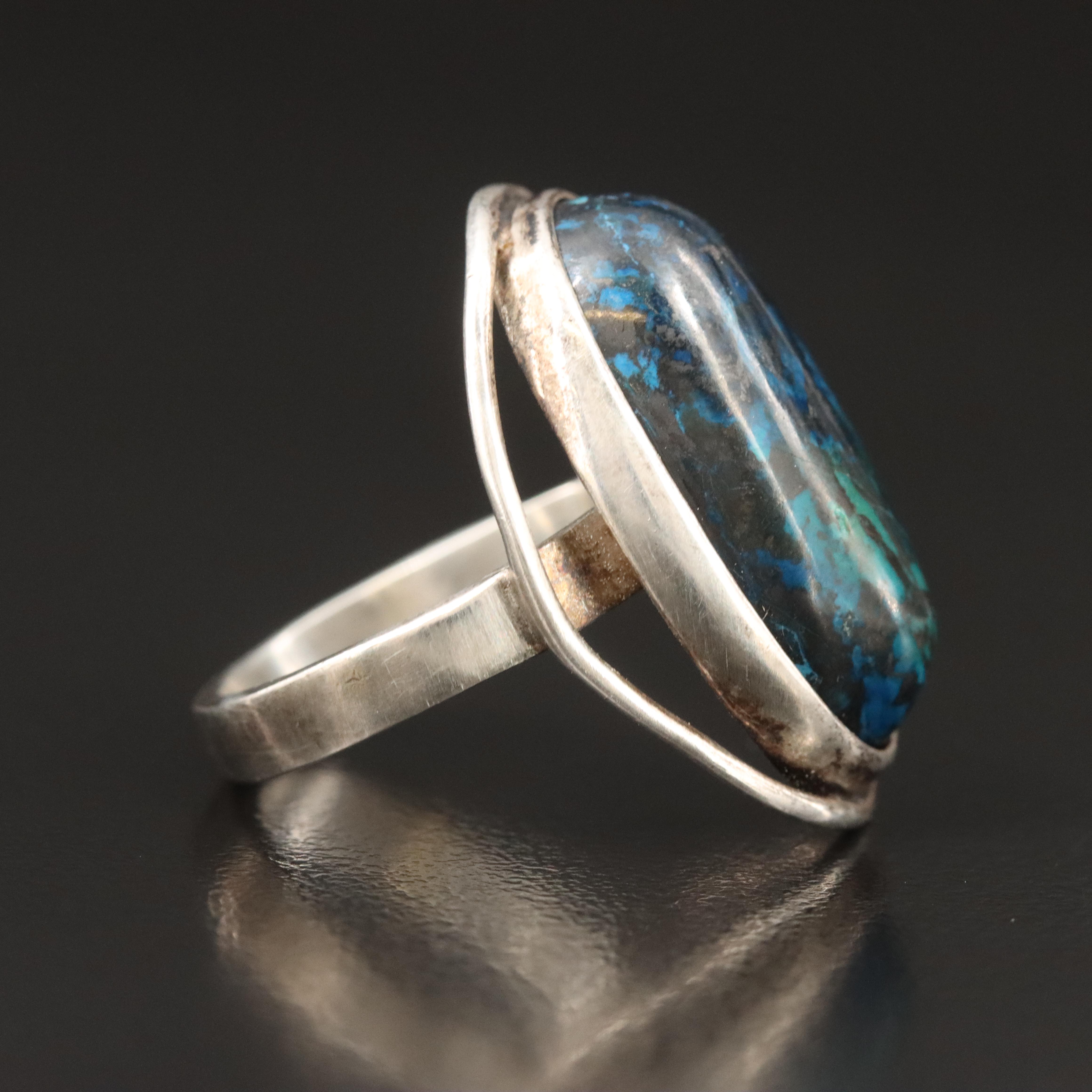 Israeli Sterling Eilat Stone Ring